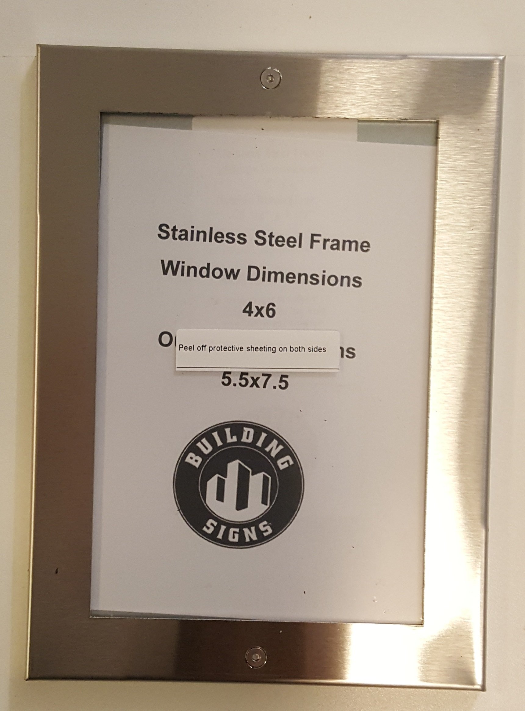 4x6 Heavy Duty Stainless Steel Elevator Permit Frame - Rustproof & Durable for Commercial Buildings, Offices, and Public Spaces