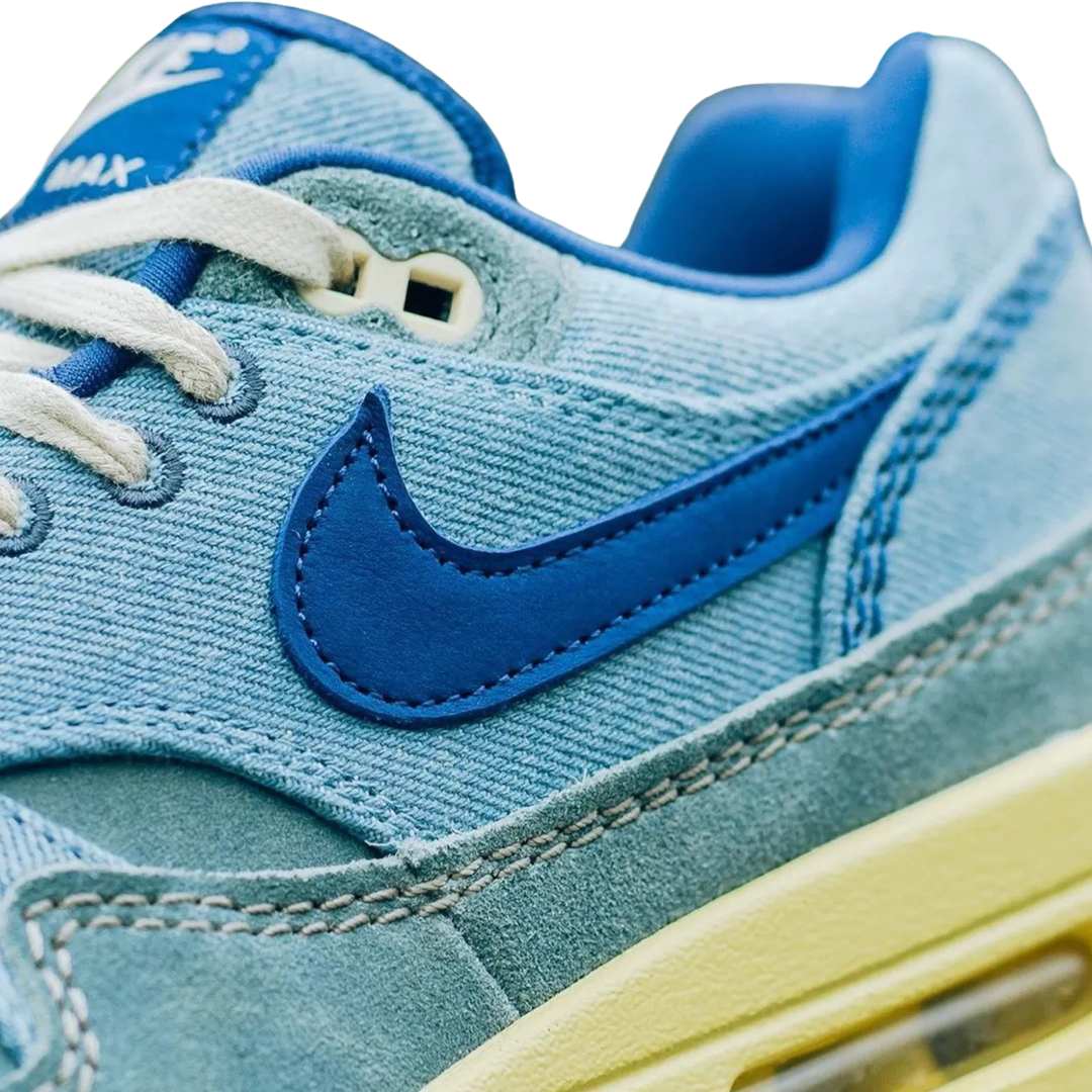 Nike Air Max 1 Premium Sneakers - Dirty Denim & Mineral Slate Colorway | Men's Casual Running Shoes for Gym, Workout & Streetwear Fashion