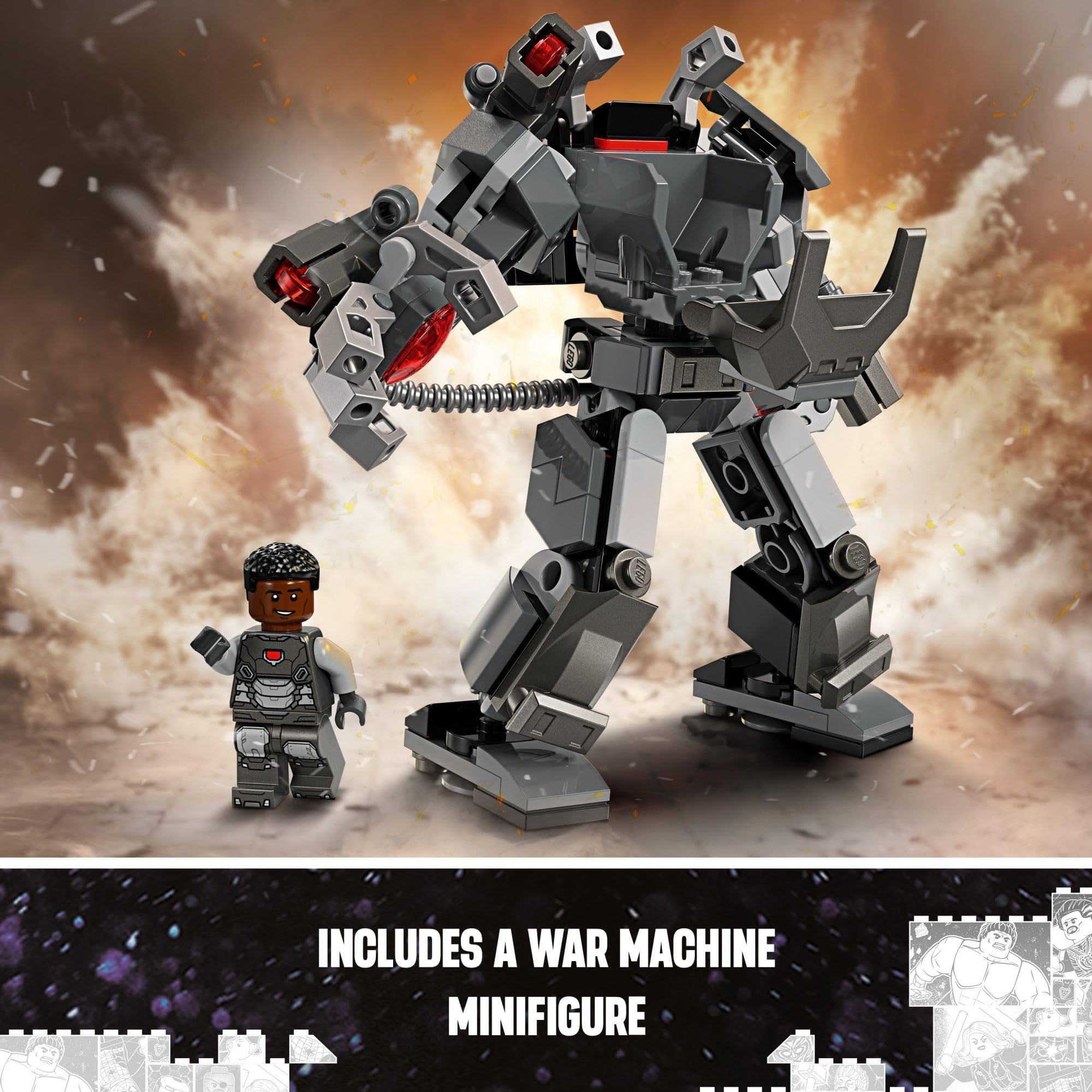 LEGO Marvel War Machine Mech Armor Building Set - 76277 | Buildable Action Figure Toy with 3 Stud Shooters | MCU Collectible for Kids Ages 6+ | Perfect Gift for Marvel Fans | Great for Playtime, Display & Superhero Role-Playing