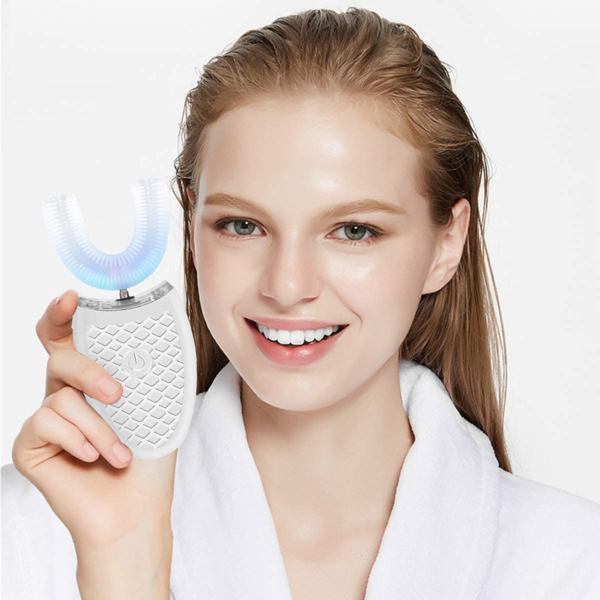 Ultrasonic Electric Toothbrush for Adults - U-Shaped Automatic Toothbrush with 360° Full Mouth Cleaning, Teeth Whitening, Hands-Free & Rechargeable, IPX7 Waterproof - Perfect for Travel, Home Use, and Oral Care Gifts