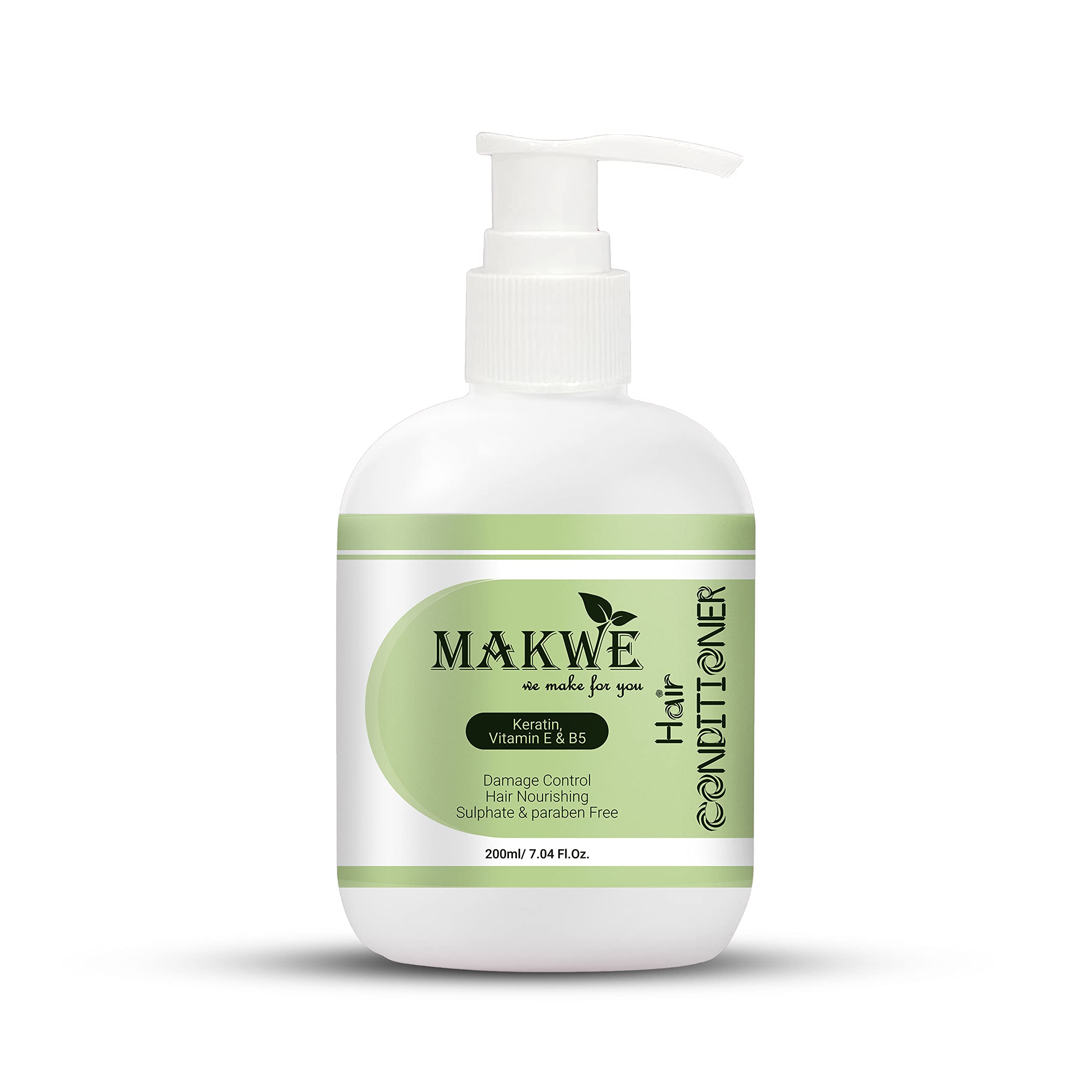 MAKWE Premium Keratin Hair Conditioner with Vitamin E & B5 - Sulfate & Paraben Free (200ml) - Deep Hydration for Dry, Damaged Hair - Salon Quality Treatment at Home