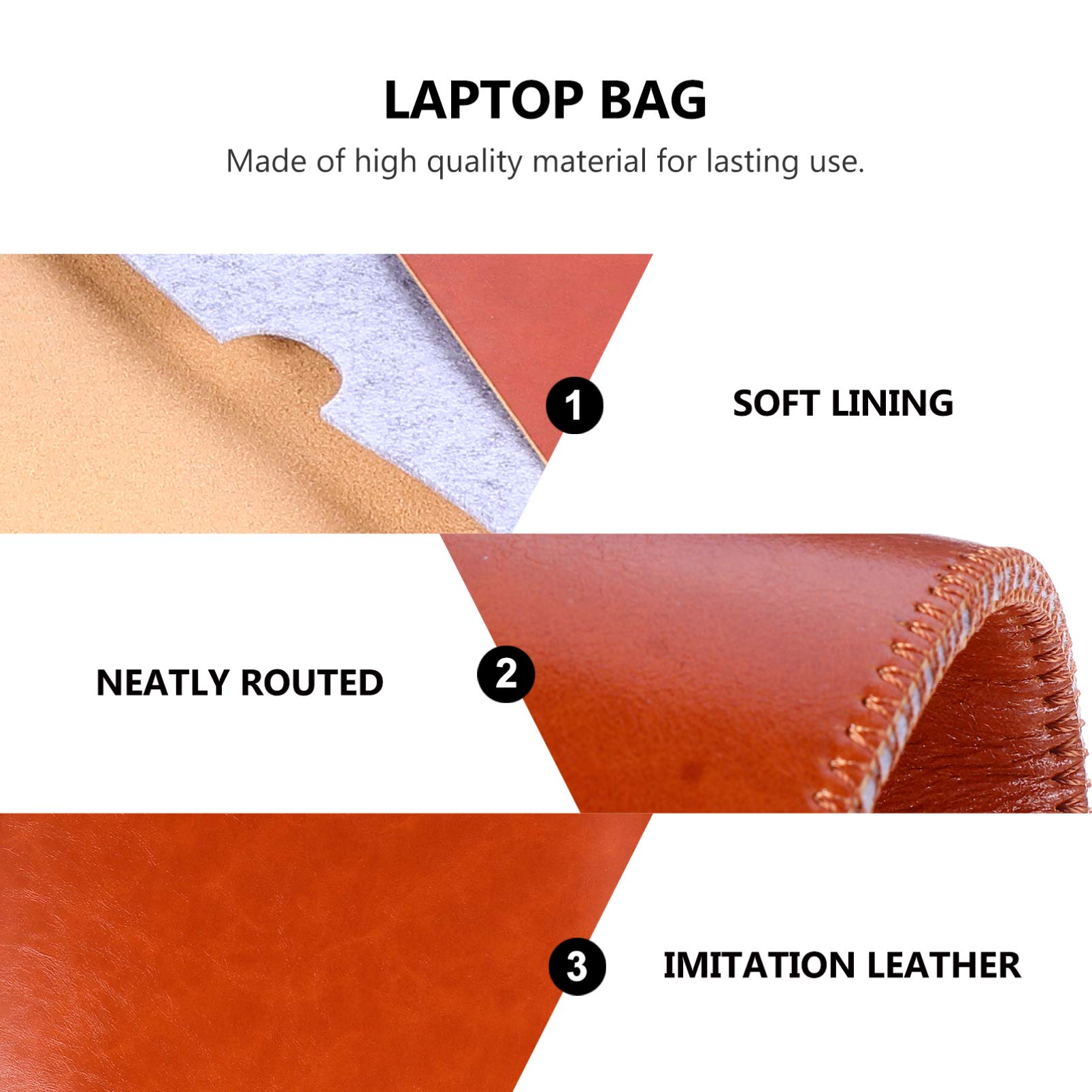 Premium Genuine Leather Laptop Sleeve Case for 13-15 Inch MacBook & Notebook - Slim Protective Laptop Bag with Tablet Pocket - Stylish Business Briefcase & Travel Organizer for Work, School & Commuting