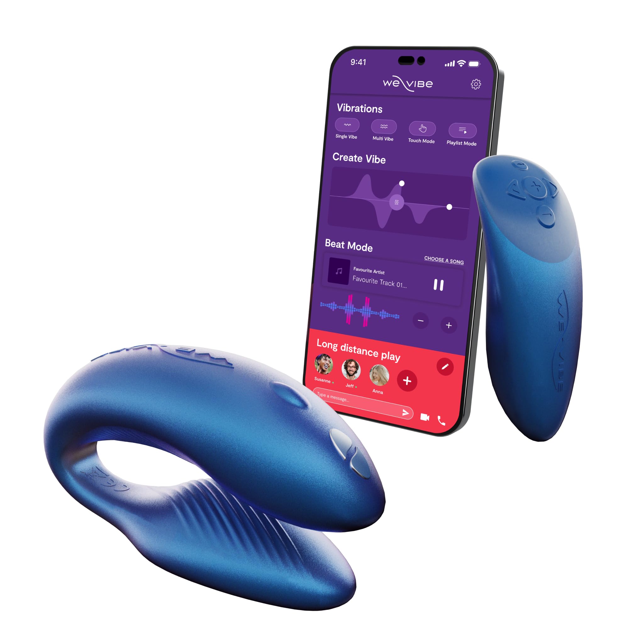 We-Vibe Chorus Couples Vibrator with Remote & App Control | Dual Motor G-Spot & Clitoral Stimulator | Wearable Bluetooth Sex Toy for Women & Men | Perfect for Long-Distance Play & Partnered Intimacy | Blue