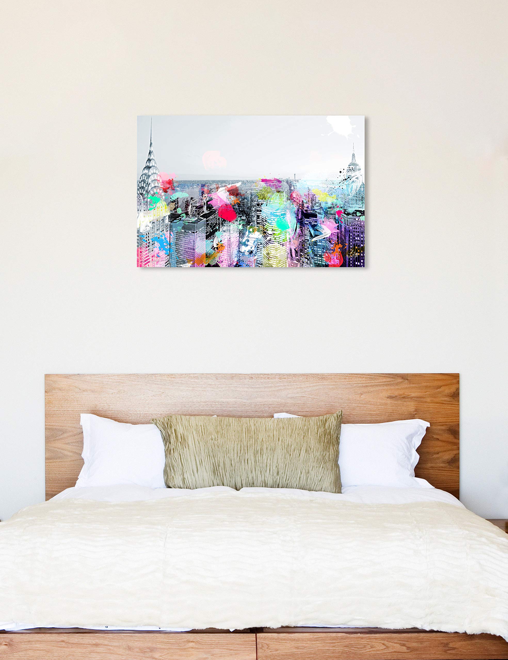 Under The City Lights - Cities and Skylines Wall Art Canvas Prints for Modern Home & Office Decor | Urban Landscape Painting for Living Room, Bedroom