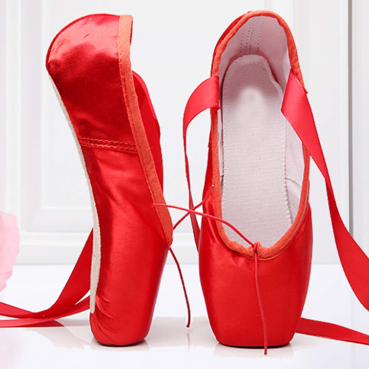 Professional Ballet Pointe Shoes for Girls & Women - Satin Dance Toe Shoes with Comfortable Fit - Perfect for Ballet Classes, Performances & Dance Practice