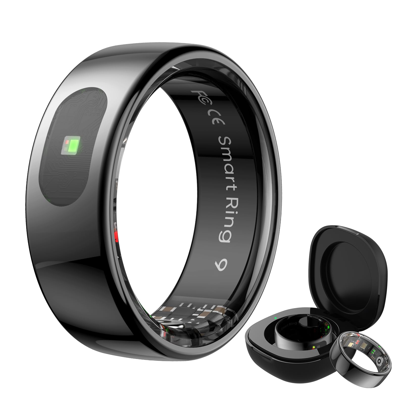 Smart Fitness Ring - Sleep & Motion Tracker for Women & Men | iOS/Android | Black