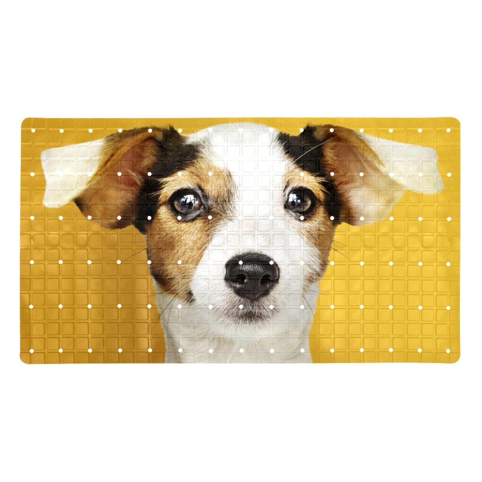 Non-Slip Bathtub Mat with Adorable Puppy Prints - Soft Bath & Shower Mat for Babies & Adults - Machine Washable - Perfect for Bathroom Safety & Kids' Bathtime Fun