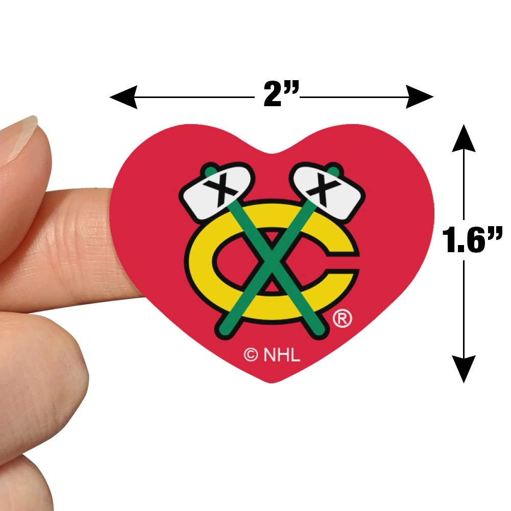 Chicago Blackhawks NHL Heart Shaped Planner Stickers - Scrapbook & Calendar Decorative Stickers for Hockey Fans - Perfect for DIY Crafts, Bullet Journals, and Game Day Decorations