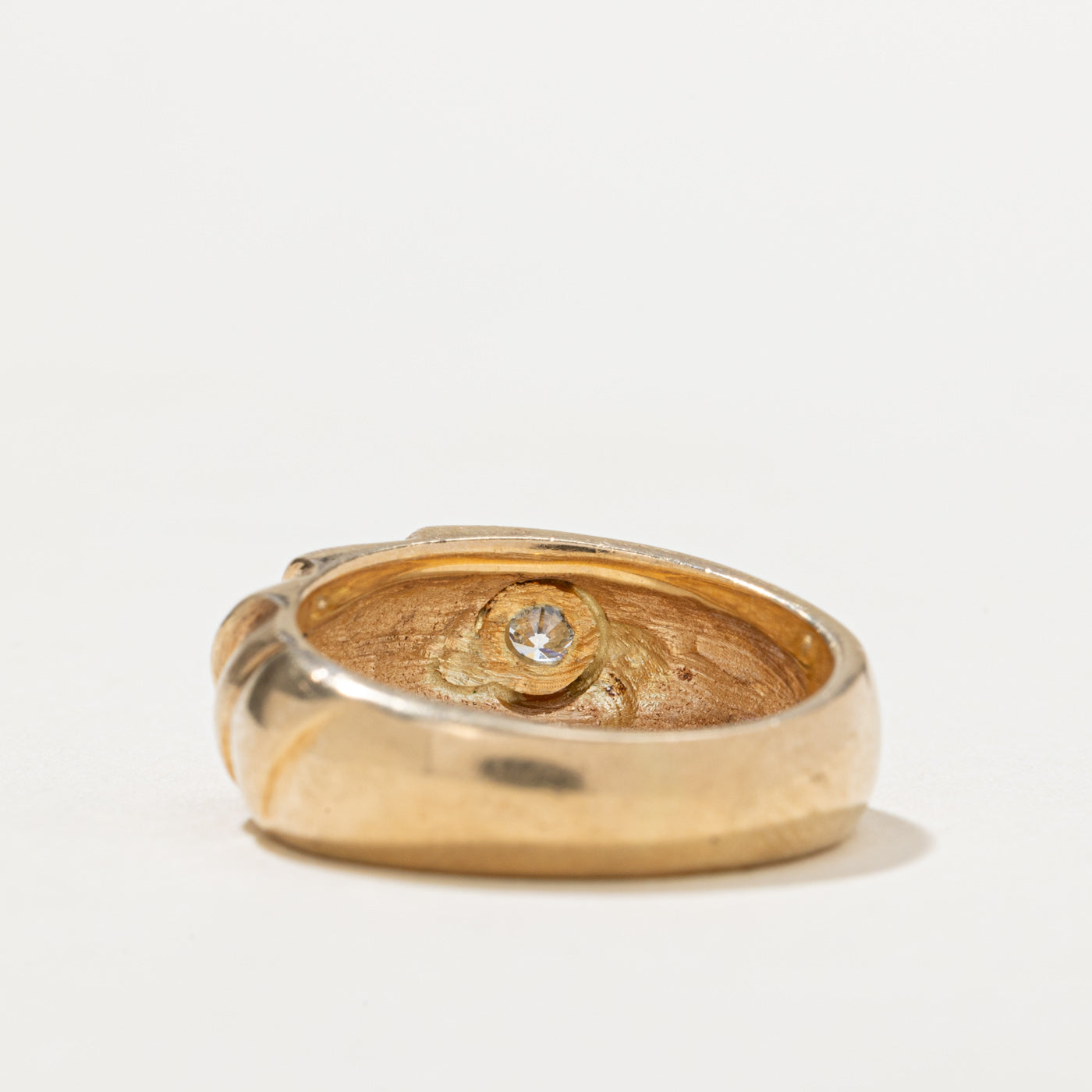 0.16ct Flush Set Diamond Grooved Ring - Size 5.25 | Elegant Wedding Band, Anniversary Gift for Her | Perfect for Everyday Wear & Special Occasions