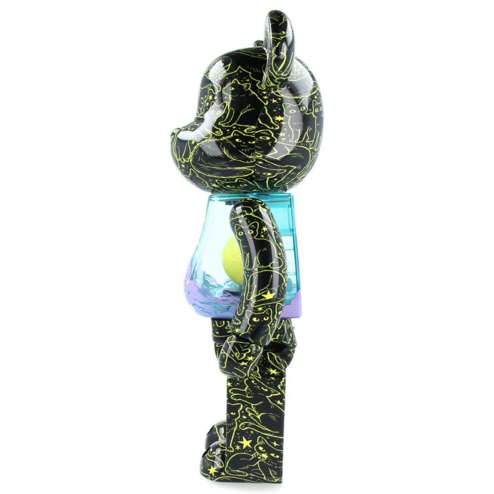 400% Bearbrick Cat in the Night Sky Hikari Bambi Collectible Figure - Perfect for Anime Fans, Art Collectors & Home Decor Display