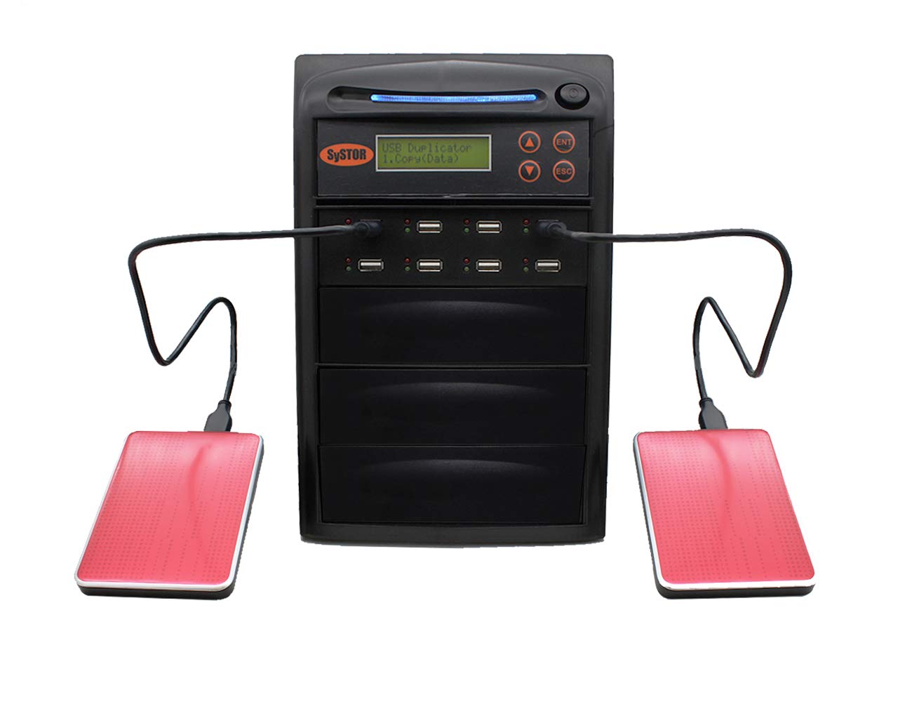 1 to 7 USB Duplicator & Sanitizer for External Hard Drives & Flash Drives - Fast Data Copy & Secure Erase for Office, IT, and Data Backup Use