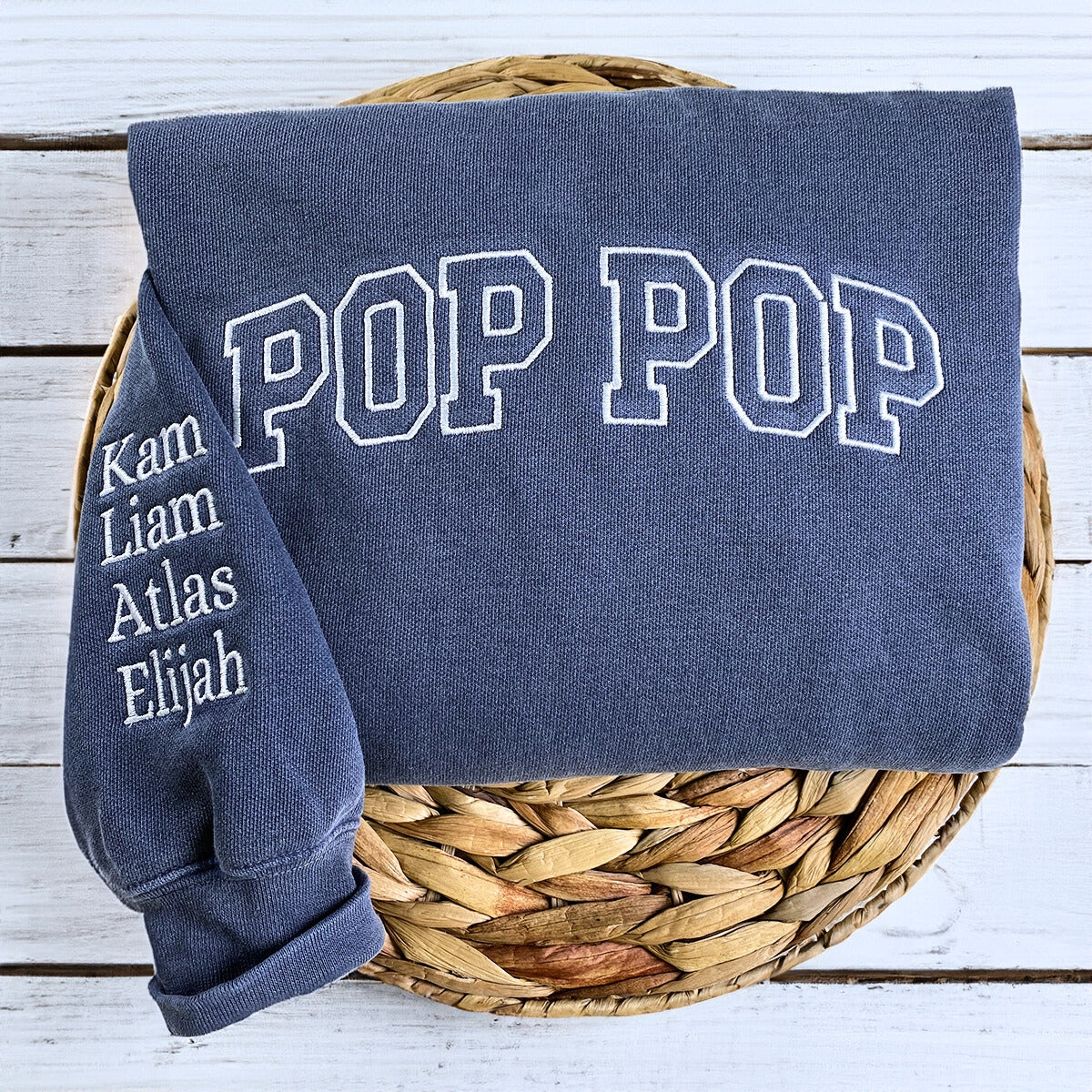 Custom Embroidered Comfort Color® Mimi Shirt with Grandkids Names - Perfect for Family Reunions, Grandparents Day & Photo Keepsakes