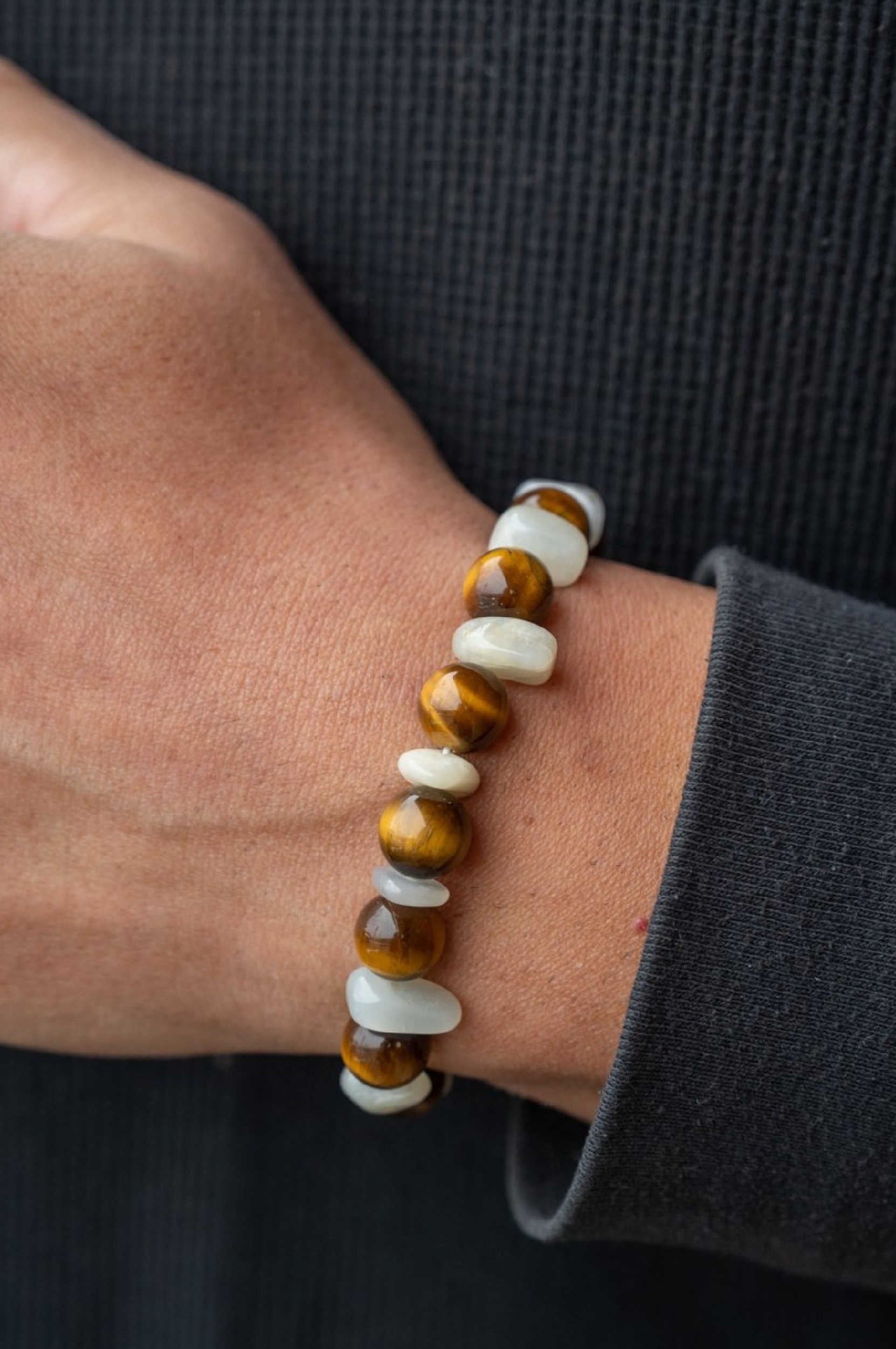 Men's Inner Wisdom Bracelet - Spiritual Healing & Positive Energy Stone Beads for Meditation, Yoga & Mindfulness - Perfect Gift for Men