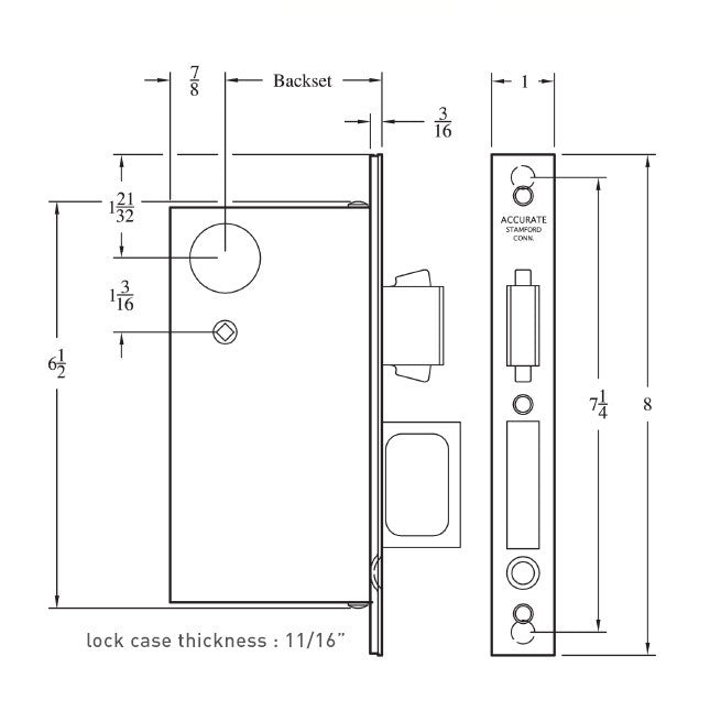 Accurate Pocket Door Privacy Lock Set with Rectangular Flush Pulls 2002CPDL 5 - Secure Sliding Door Hardware for Bedrooms, Bathrooms & Closets