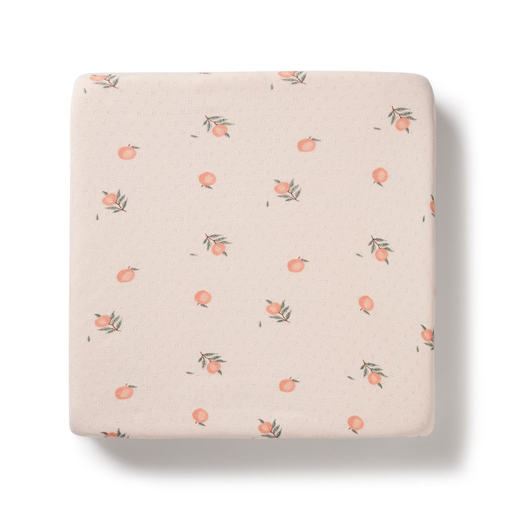 Organic Peaches Pointelle Cotton Sheet Set - Soft & Breathable Bedding for Comfortable Sleep - Perfect for Home, Hotel, and Guest Room Use