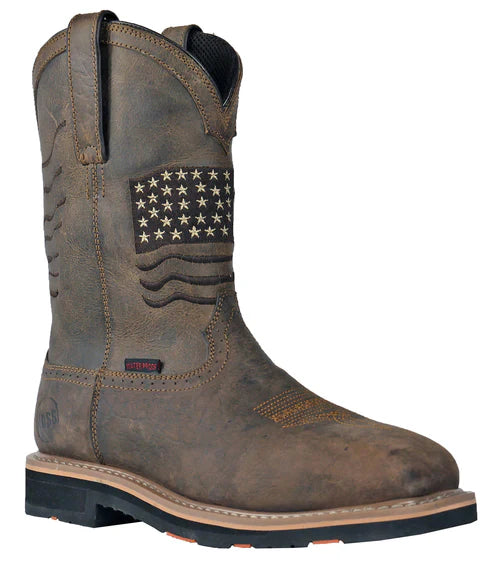 Rushmore Brown Composite Toe Work Boots - Lightweight Safety Shoes for Men, OSHA & ASTM F2413 Compliant - Perfect for Construction, Warehouse & Outdoor Work