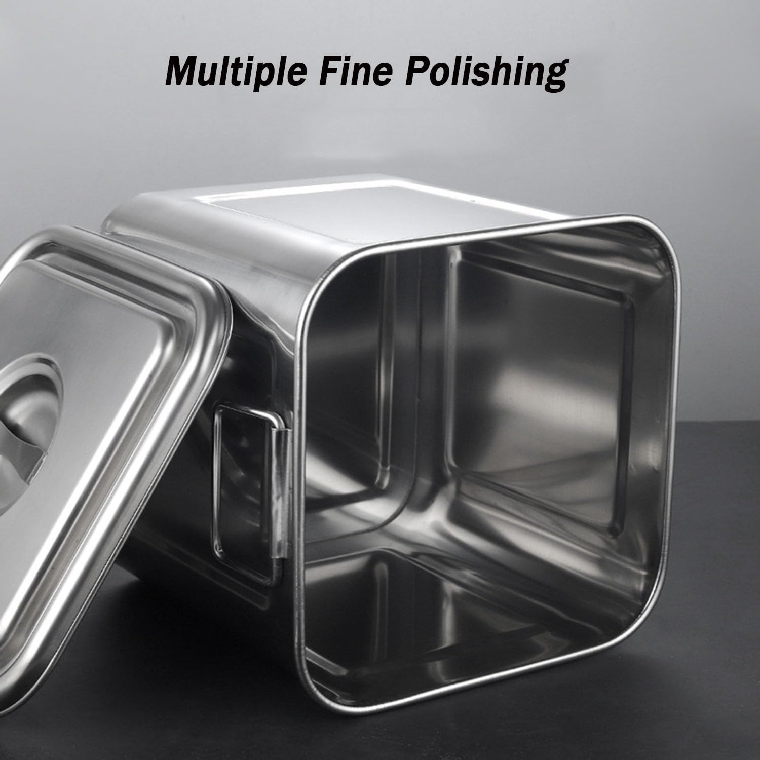Premium 304 Stainless Steel Square Rice Storage Container with Lid & Handle - 8L Airtight Food Canister for Kitchen Counter - Perfect for Storing Rice, Flour, Grains & Coffee Beans | Ideal for Pantry Organization & Bulk Food Storage