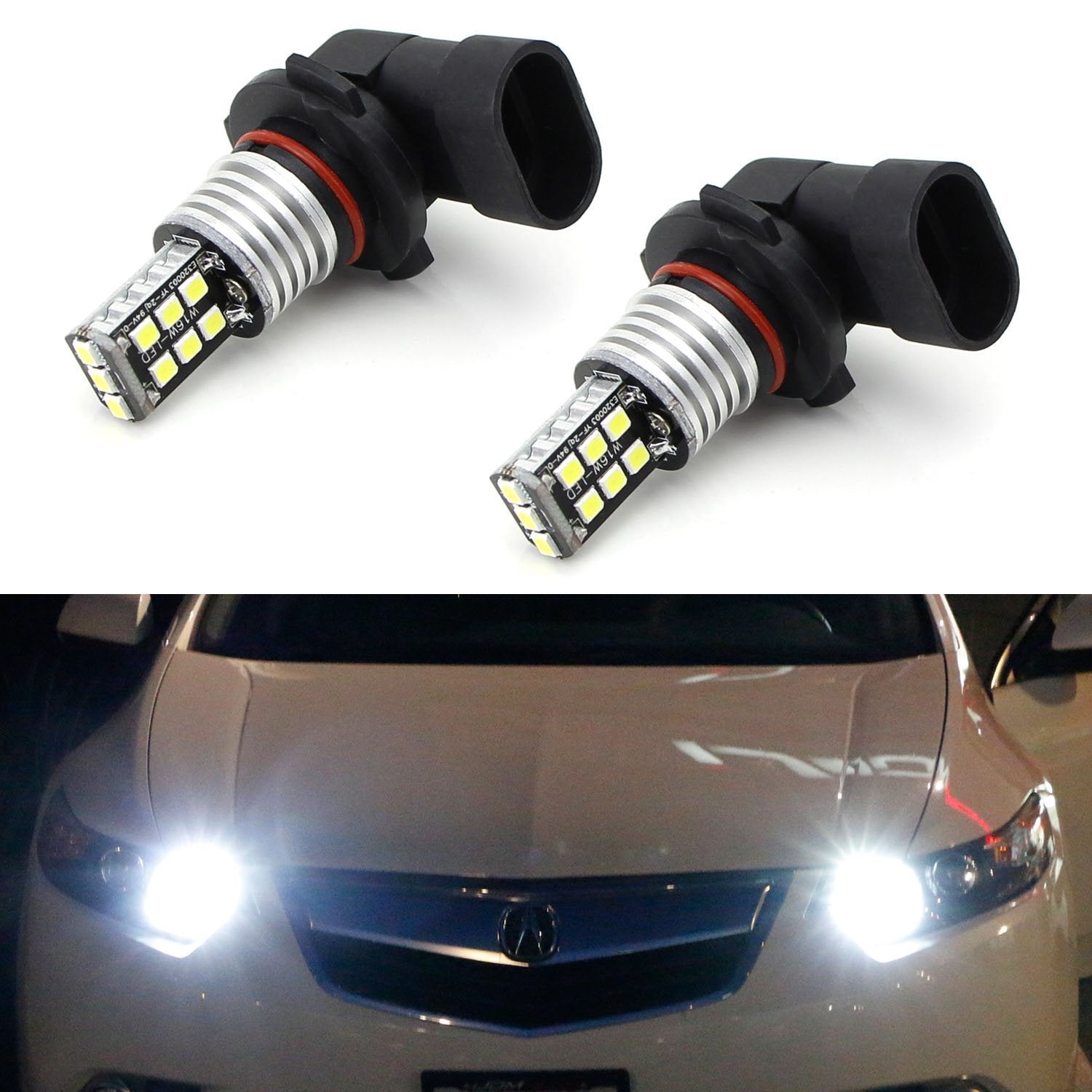 15 SMD LED High Beam Daytime Running Light Kit for Acura ILX TSX MDX TL RL & Honda Vehicles - Upgrade Your Car's Visibility and Style for Day & Night Driving