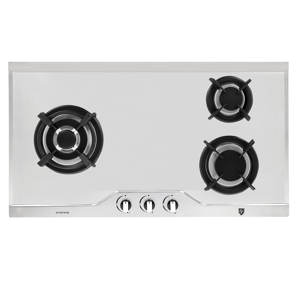 EF EFH 3970 TN VSB 86cm Built-in Stainless Steel Gas Hob - 4 Burner Cooktop for Modern Kitchens | Perfect for Home Cooking & Professional Chefs