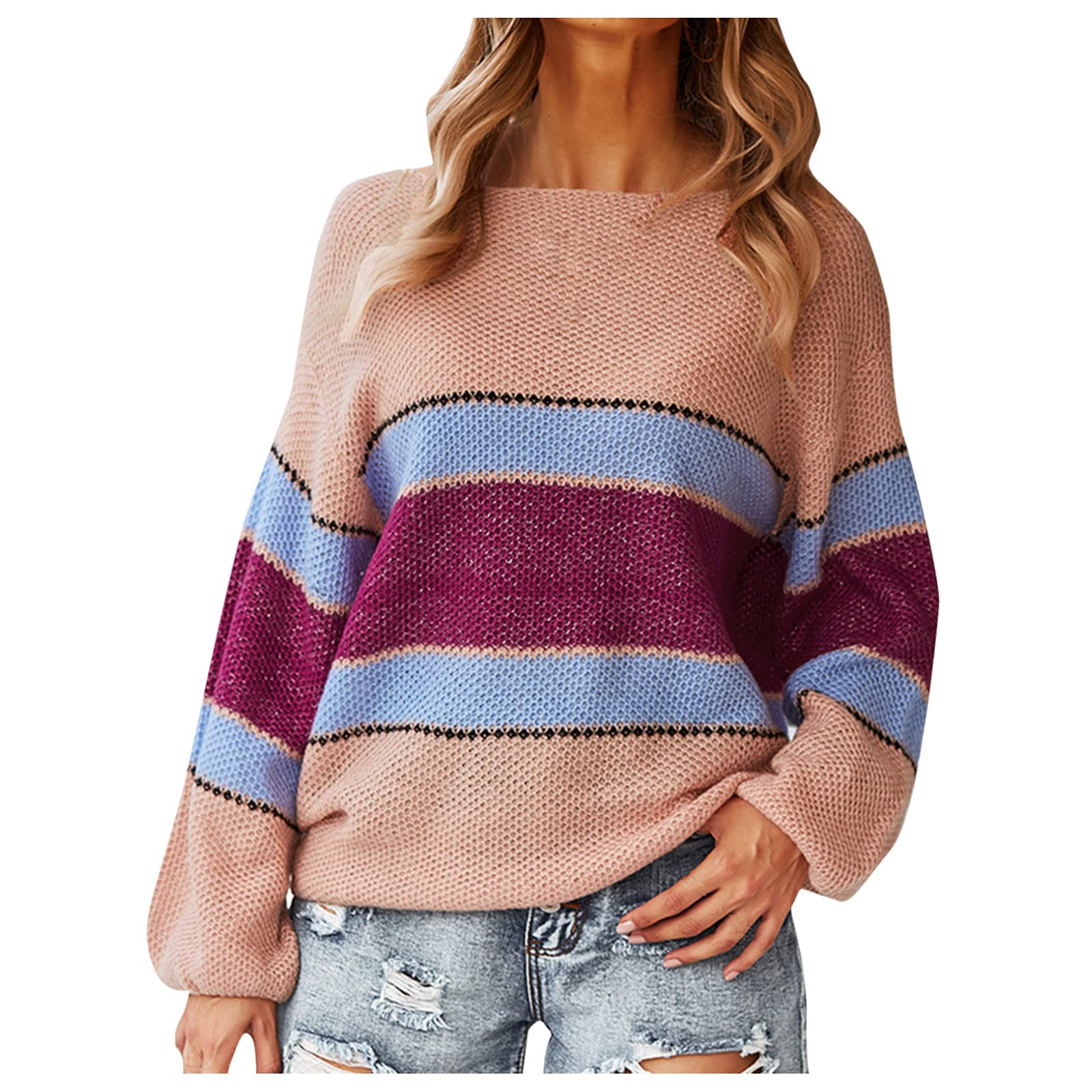 Women's Long Knit Cardigan with Pockets - Fashion Patchwork Solid Color Open Front Sweater for Ladies | Perfect for Office, Casual Outfits & Fall Layering