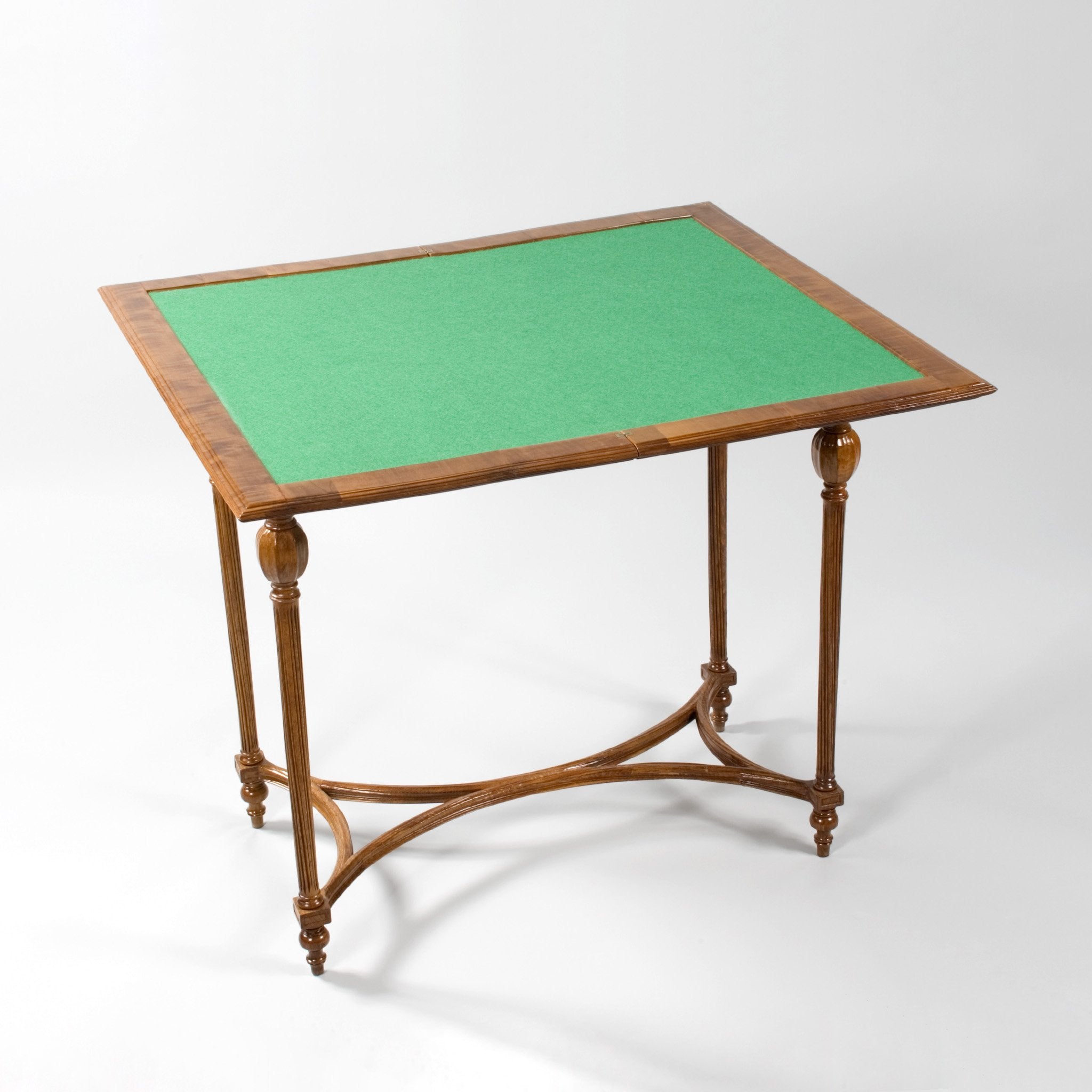 Emile Galle Fruitwood Marquetry Games Table - Antique French Inlaid Wood Game Table for Poker, Chess & Board Games - Perfect for Living Room, Study or Game Room Decor