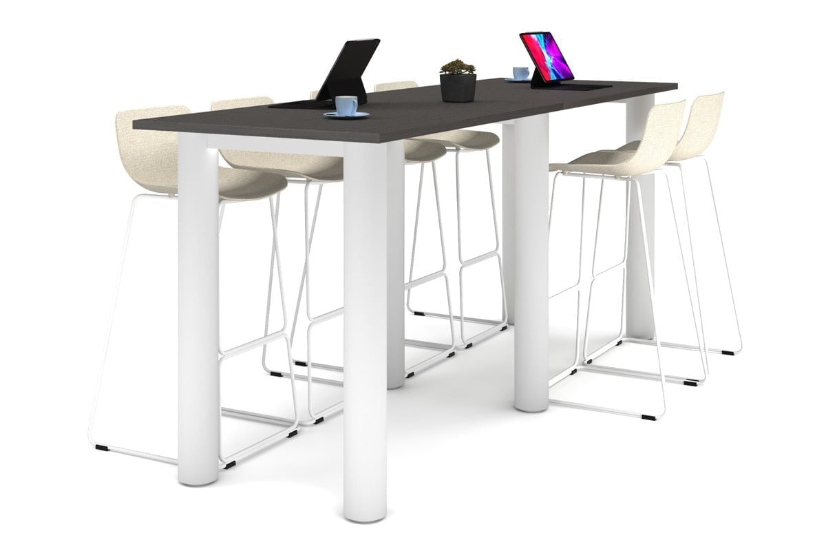 Quadro Cylinder Legs Large Counter Table 2400L x 800W - Durable Metal Frame for Kitchen Island, Restaurant Bar, or Commercial Workspace