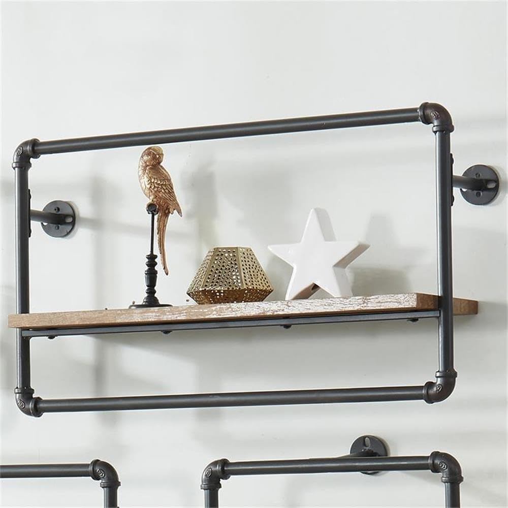 Furniture of America Alvara 27.5-Inch Metal Wall Shelf in Sand Black - Perfect for Living Room, Bedroom & Bathroom Storage & Decor