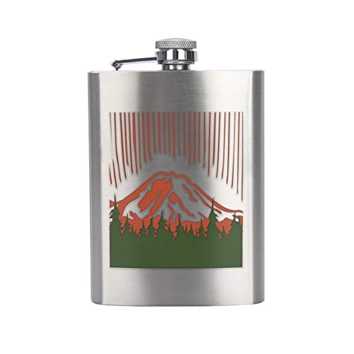 Ozark Trail 7.5oz Stainless Steel Flask with Leak-Proof Attached Cap & Easy-Pour Funnel - Mountain Design Outdoor Flask for Hiking, Camping & Travel