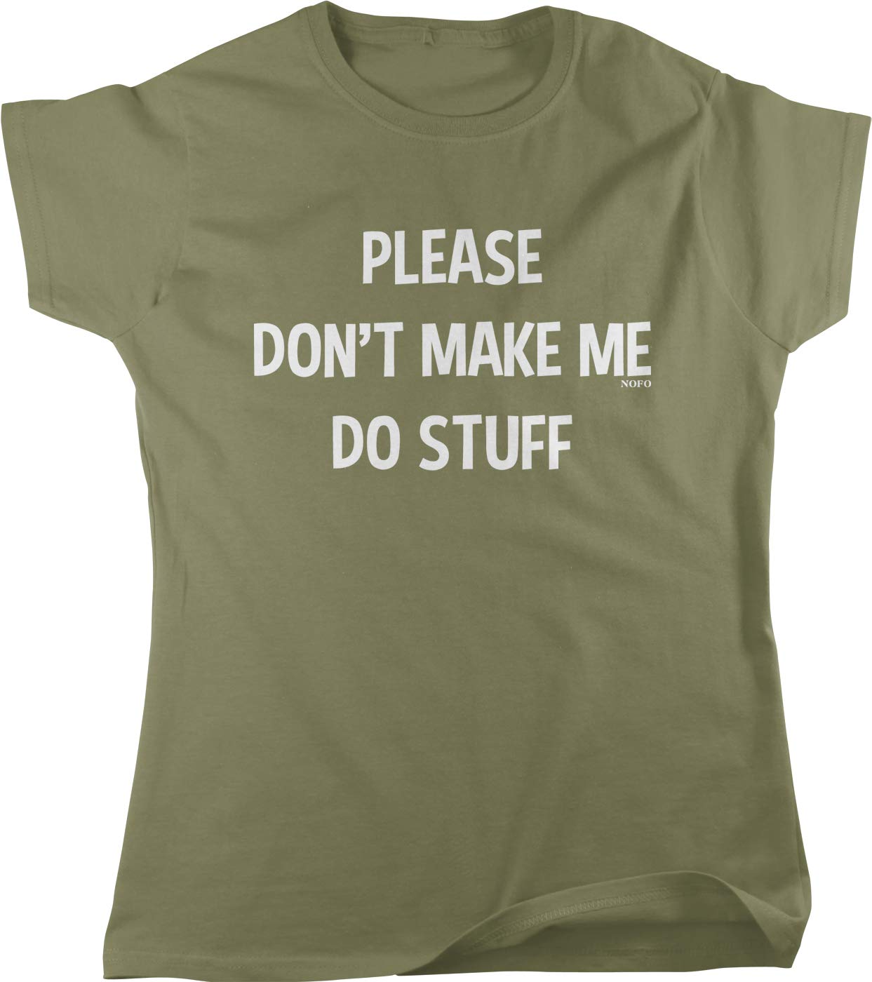 Please Don't Make Me Do Stuff Women's Funny Graphic T-Shirt | Hoodteez Casual Cotton Tee for Relaxing & Lounging at Home