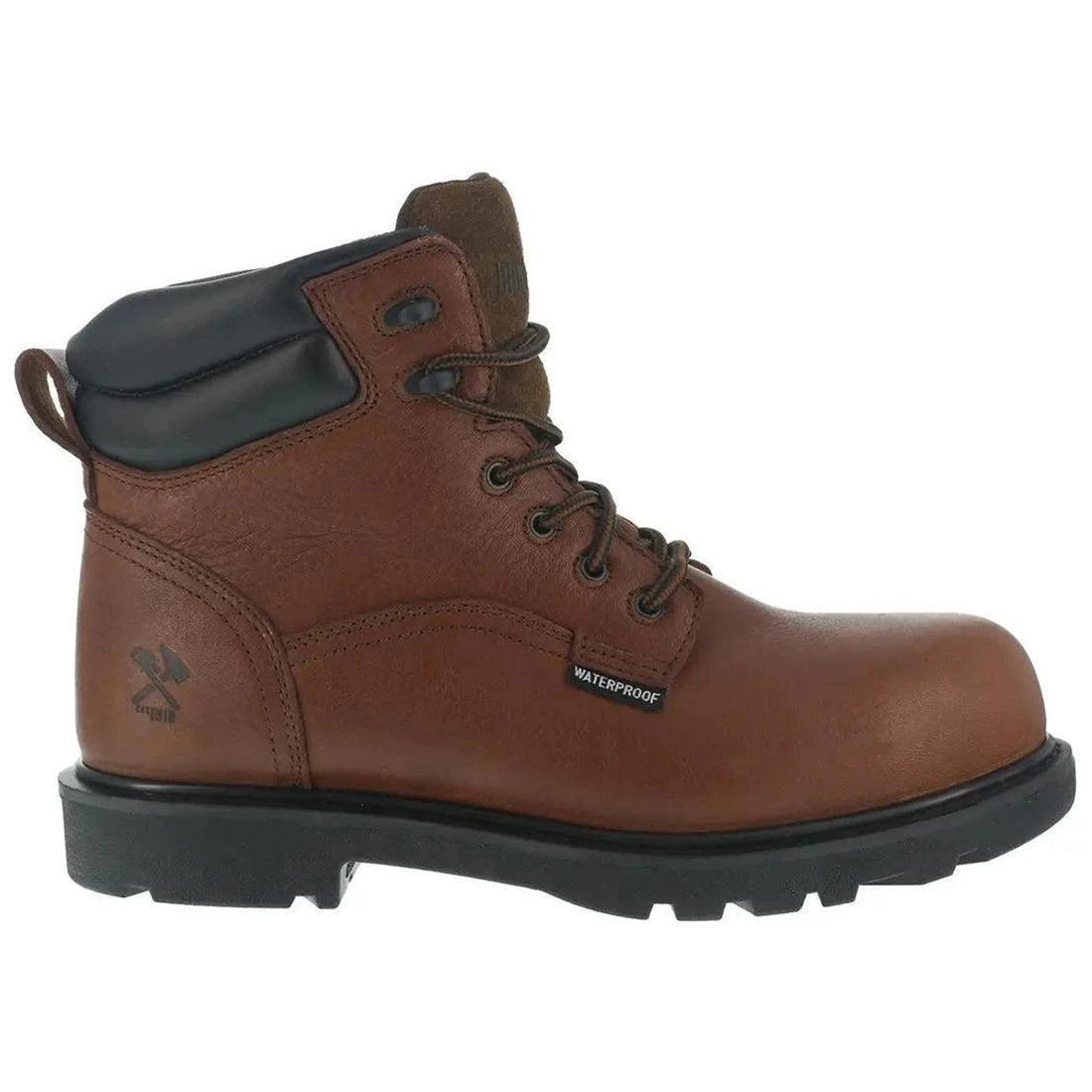 Hauler Composite Toe 6 Inch Waterproof Work Boots for Men - Slip Resistant Safety Shoes with Electrical Hazard Protection - Ideal for Construction, Warehouse & Outdoor Work (Brown)
