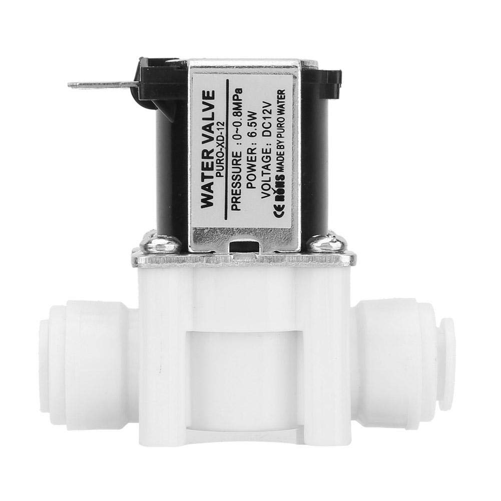 Oumefar 1/4 Inch DC 12V Water Electric Solenoid Valve - Normally Closed Magnetic Purifier Valve with Copper Core & Quick Connect Flow Switch for Water Control - Ideal for Home Water Purification, Irrigation Systems & Industrial Fluid Control