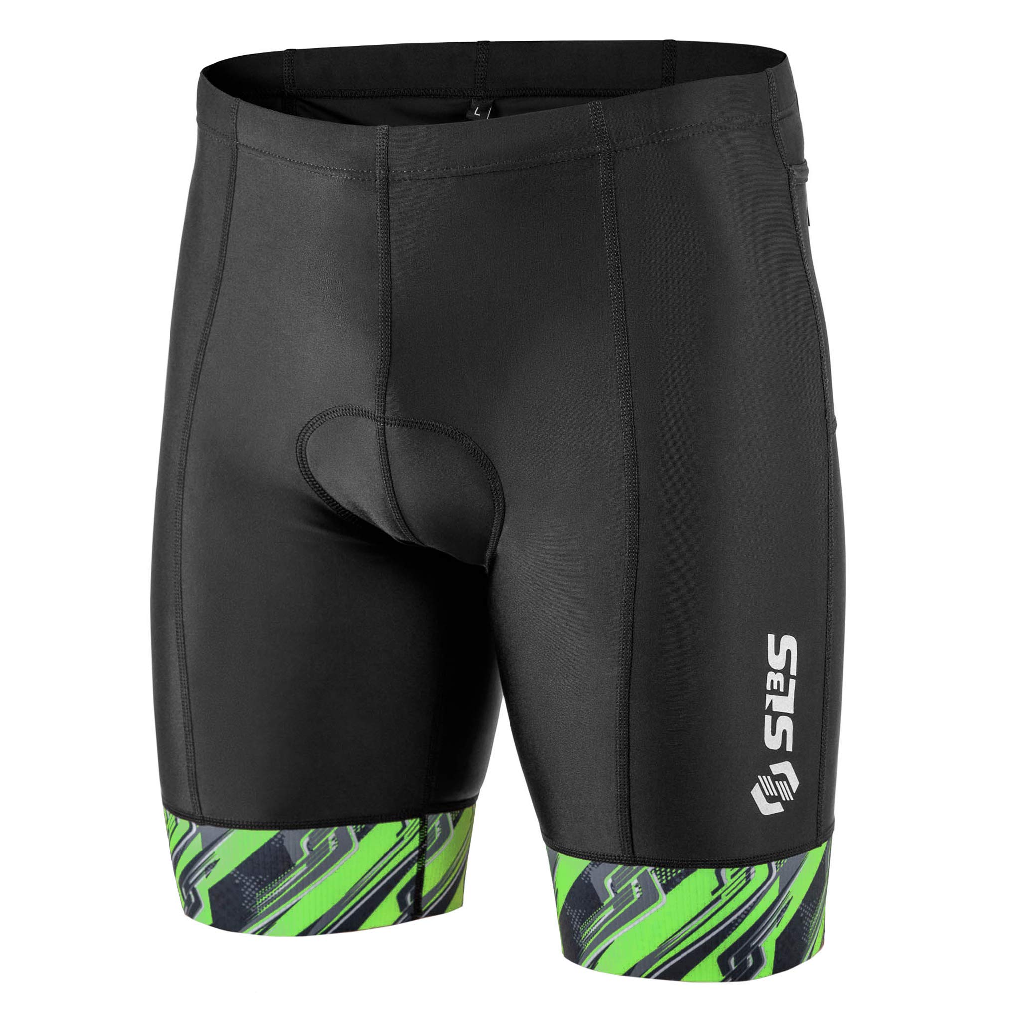 **Men's Triathlon Shorts - Padded Swim Bike Run Shorts for Duathlon & Triathlon with Convenient Pocket - Ideal for Training & Racing**