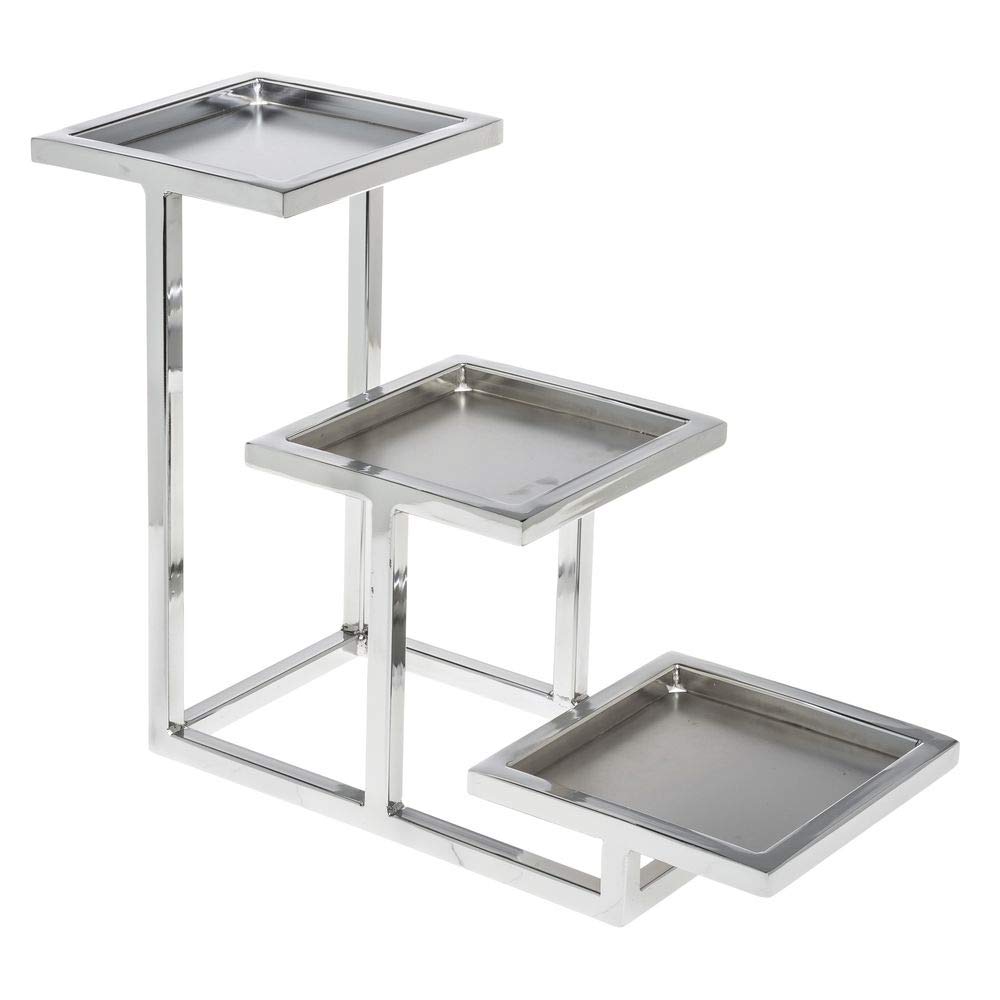 HUBERT Chrome 3-Tiered Buffet Stand for Bowls - 6