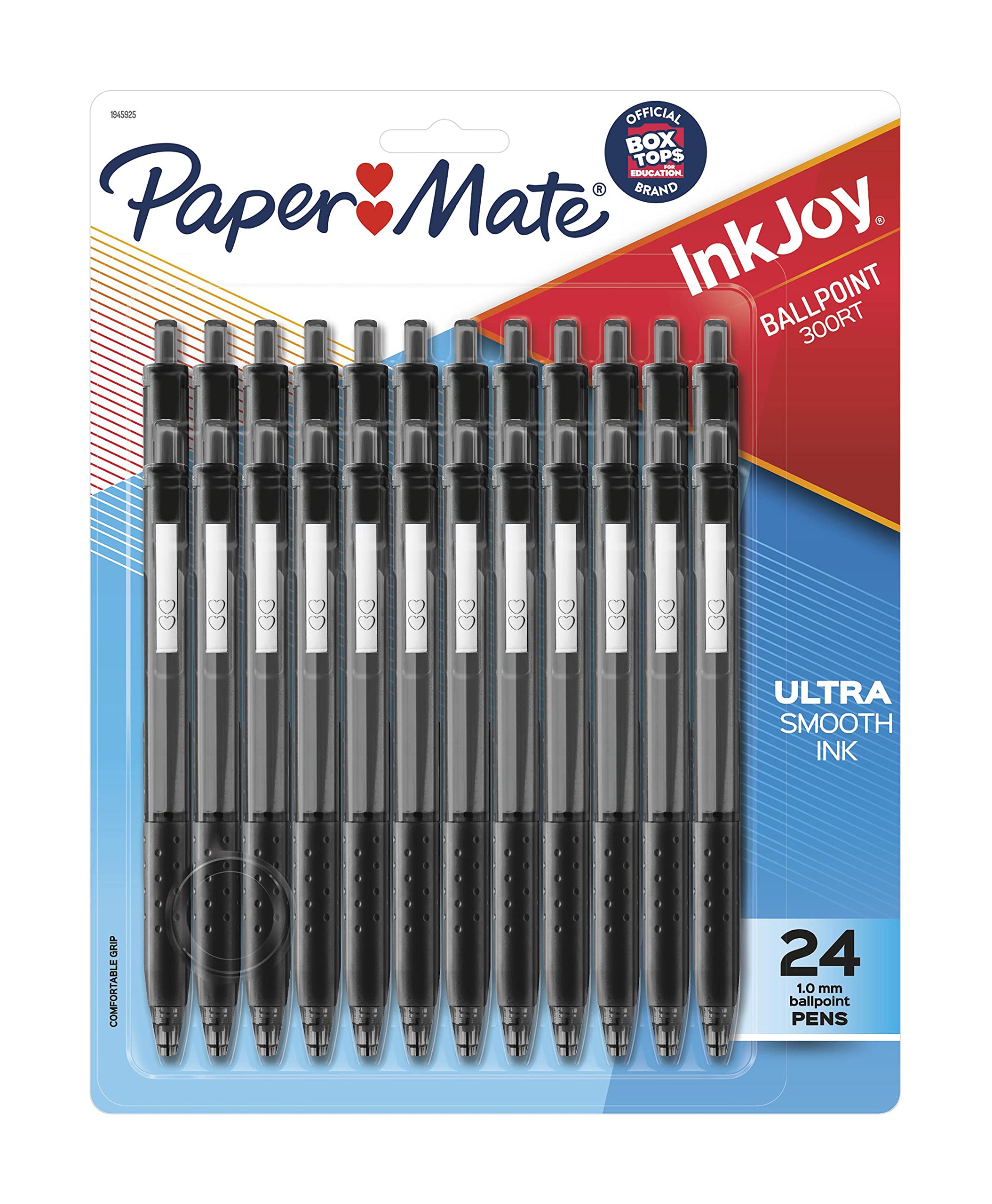 Paper Mate InkJoy 300RT Retractable Ballpoint Pens - 1.0mm Medium Point Black Ink, 24-Pack | Smooth Writing for Office, School & Home Use