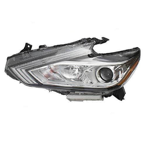 CAPA 16-18 Nissan Altima Headlight Assembly - Left Driver Side Non-LED DRL Replacement with Bulb Included | Perfect for Night Driving & Vehicle Safety Upgrades