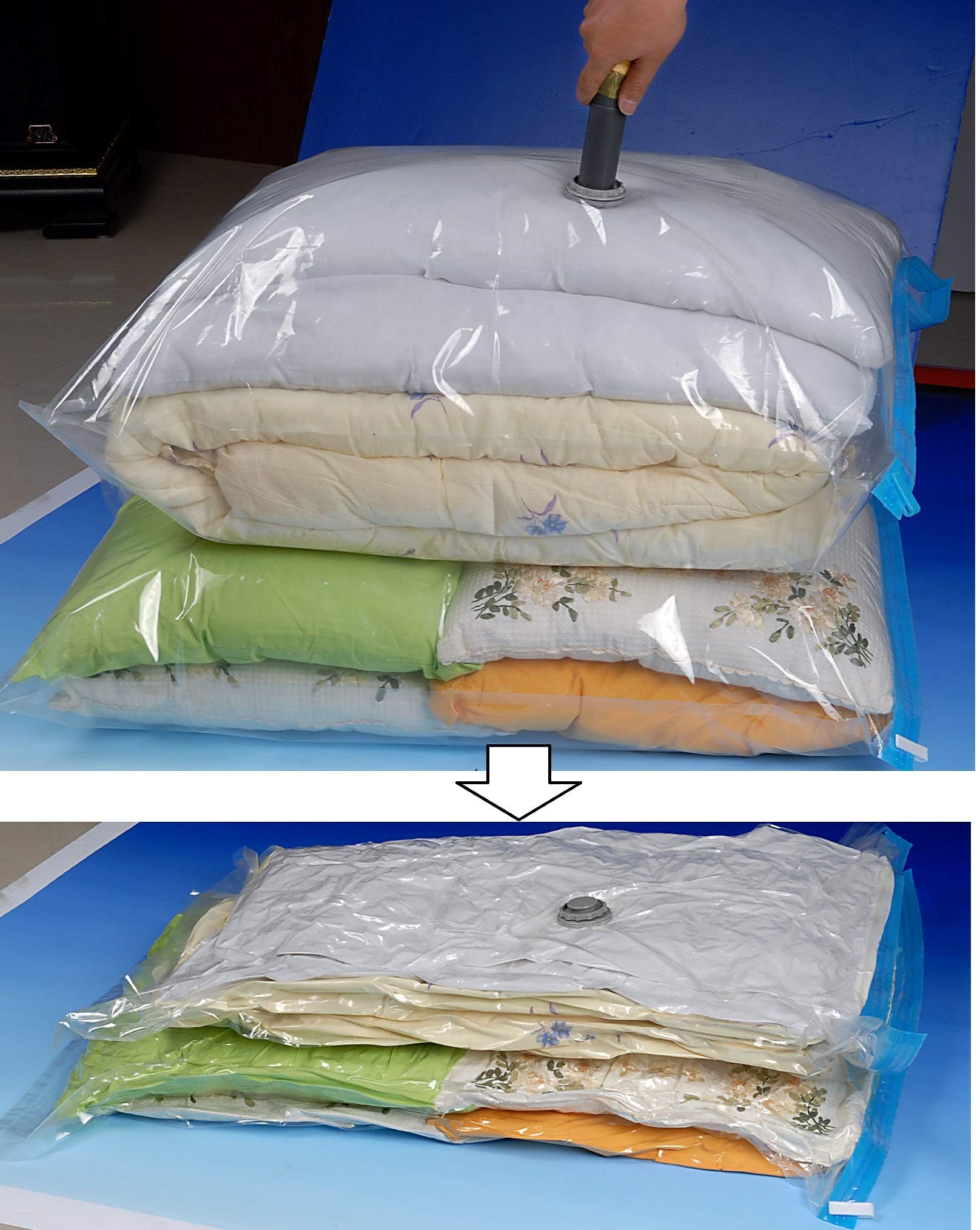 4 Pack Extra Large Vacuum Storage Bags - 2 Jumbo (51x47in) & 2 Super Jumbo (51x39in) Space Saver Bags for Clothes, Blankets & Seasonal Items | Compact Storage Solution for Home, Travel & Moving