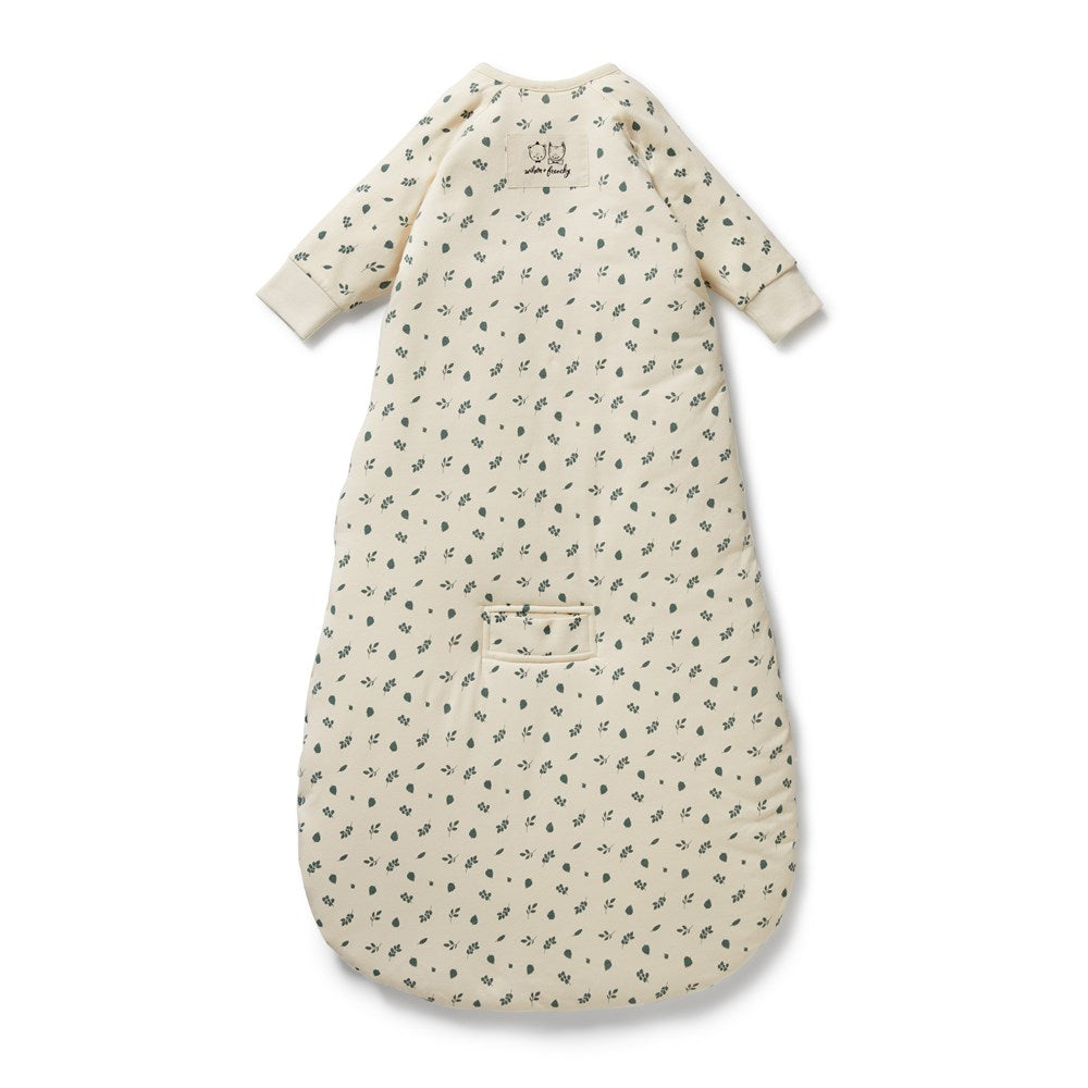 Twilight Leaf Organic Cotton Long Sleeve Baby Sleeping Bag 3.5 TOG - Soft & Breathable for Comfortable Sleep - Perfect for Nursery, Daycare & Travel