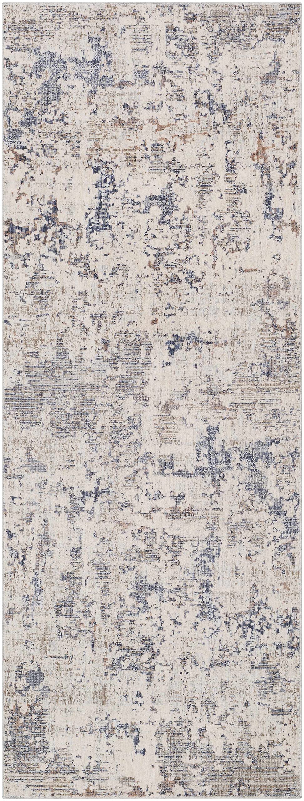 Modern Hauteloom Broxbourne Area Rug for Living Room & Bedroom - Navy, Denim, Pale Blue - 2' x 3'3