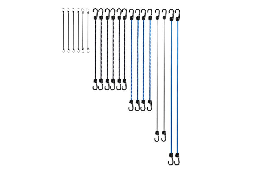 Borne Off Road 28 Piece Bungee Cord Set - Heavy Duty Elastic Tie Down Straps for Truck, SUV, ATV & Motorcycle - Secure Cargo, Camping Gear & Equipment