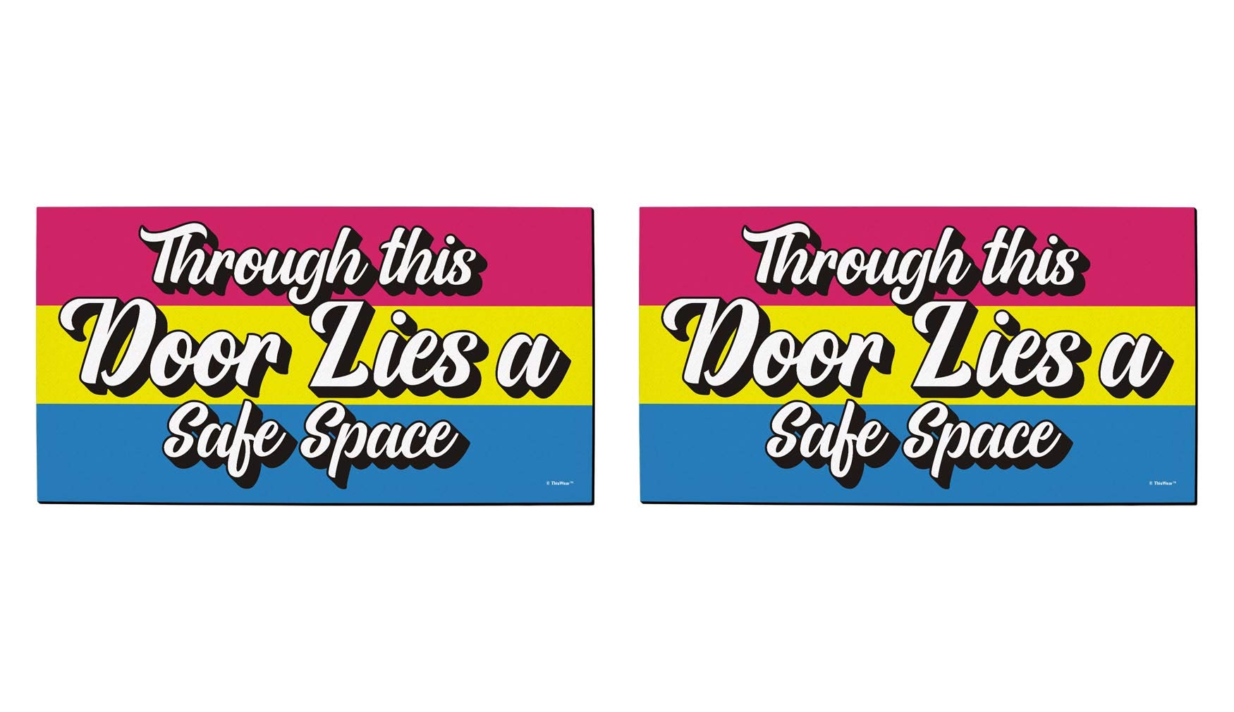 Pangender Pride Flag & Doormat Set - 2 Pack Pan Pride Gifts for LGBTQ+ Safe Space | Perfect for Home Decor, Front Door Welcome Mat, and Pride Month Celebrations