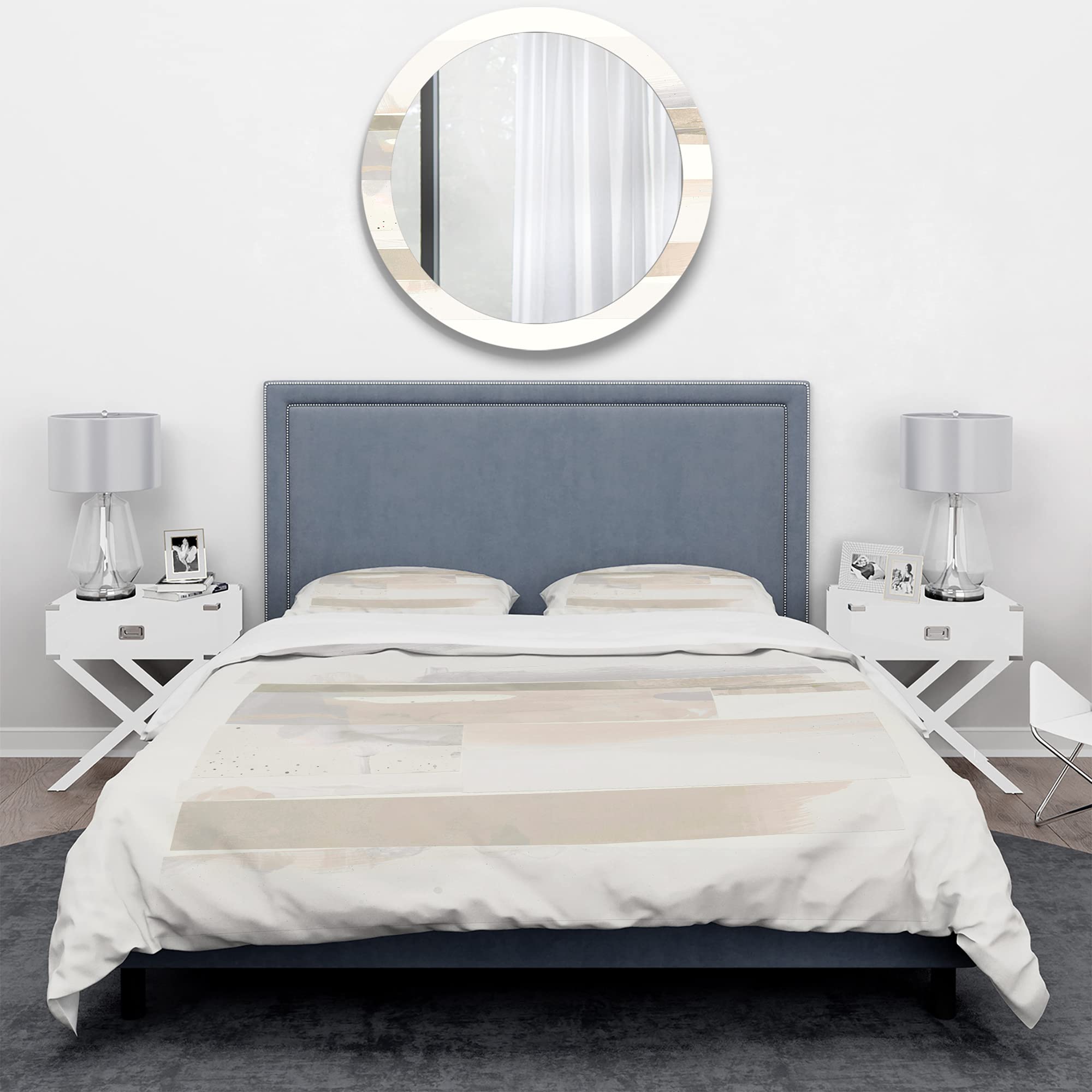 Geometric Brown Duvet Cover Set King - Shabby Chic Bedding for All Seasons