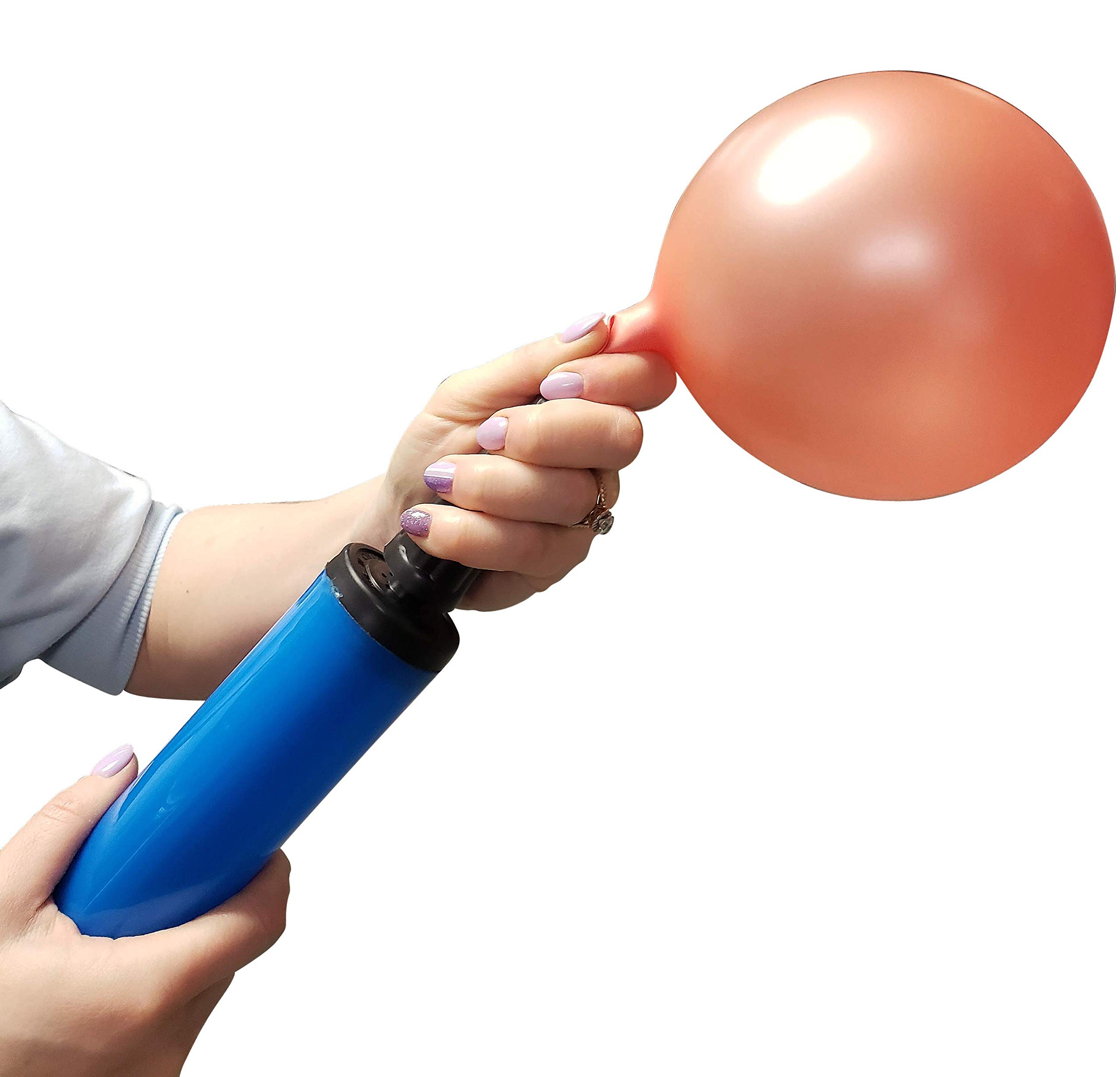 Double Action Balloon Pump - Portable Hand Air Pump for Balloons, Inflatables, Pool Toys & Sports Balls - Quick Inflation for Parties, Beach, Outdoor Activities & Exercise Hopping Balls
