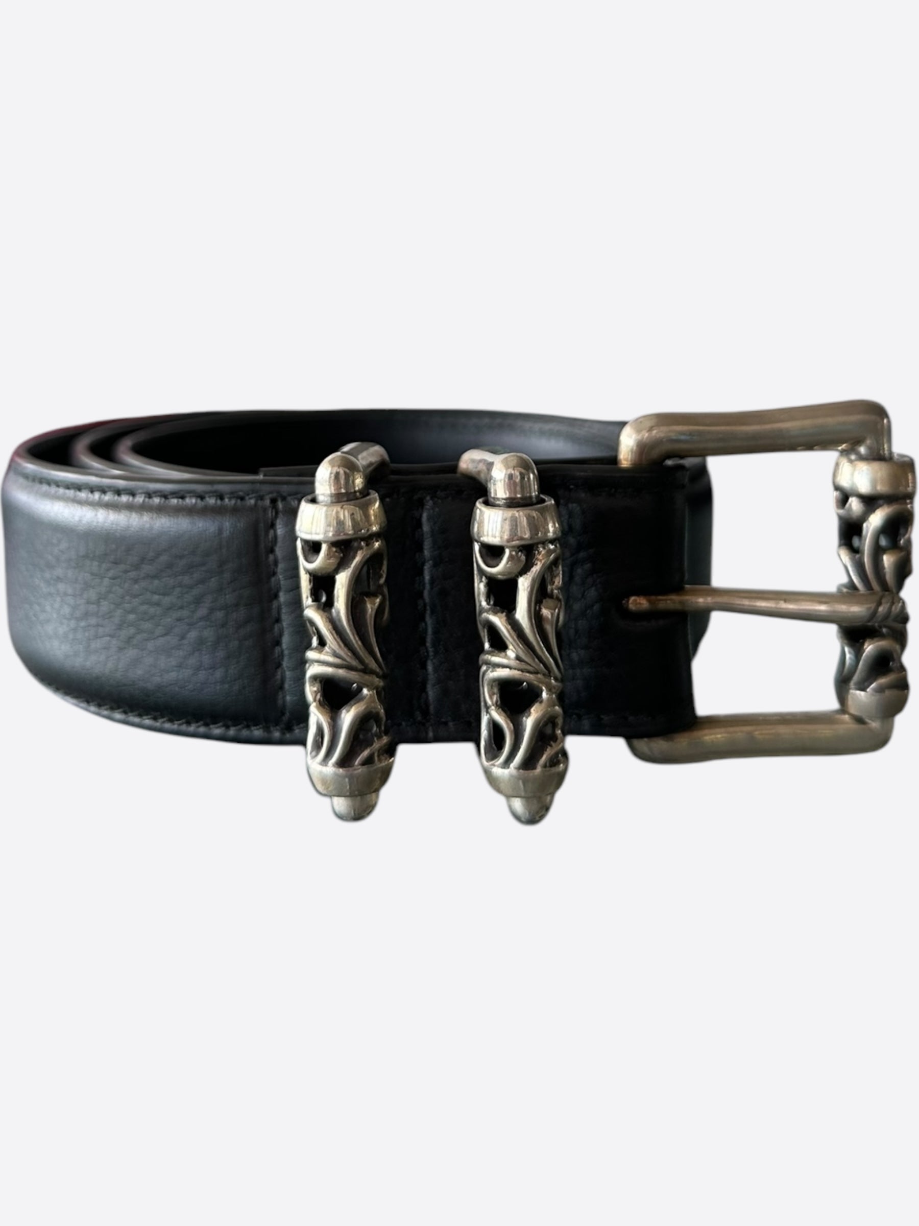 Chrome Hearts Black & Silver Roller Belt - Stylish Punk Rock Accessory for Men & Women | Perfect for Jeans, Leather Pants & Gothic Outfits