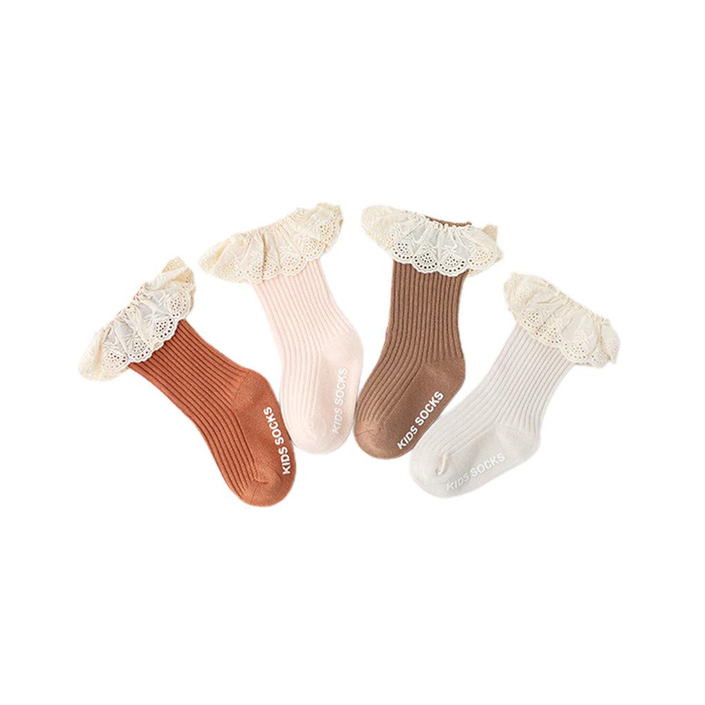 Adorable Newborn Baby Girls' High Knee Knitted Socks - Cute Ruffle Lace Long Stockings for Toddlers & Infants - Warm Winter Fall Fashion - Perfect for Photoshoots, Holidays & Daily Wear