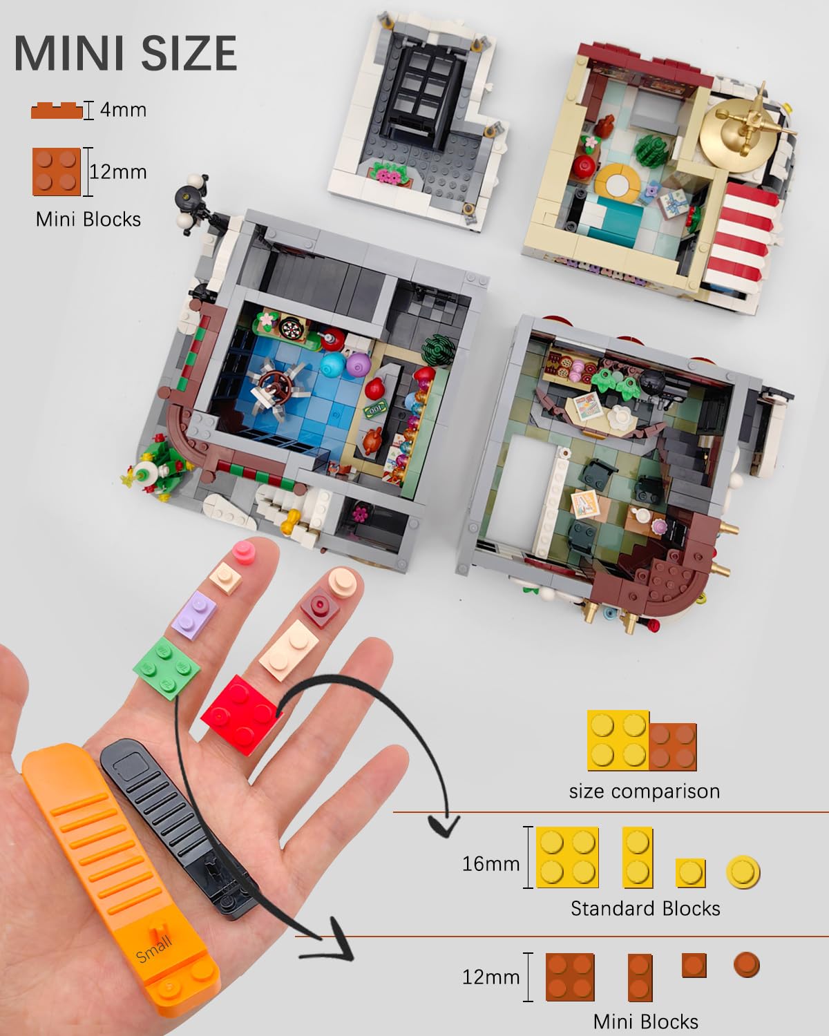 Mini Christmas Cafe Shop Building Blocks Set (2506pcs) - Holiday Main Street Architecture Model, Creative Christmas Gift for Adults - Perfect for Home Decor, Office Display & Holiday Collectors