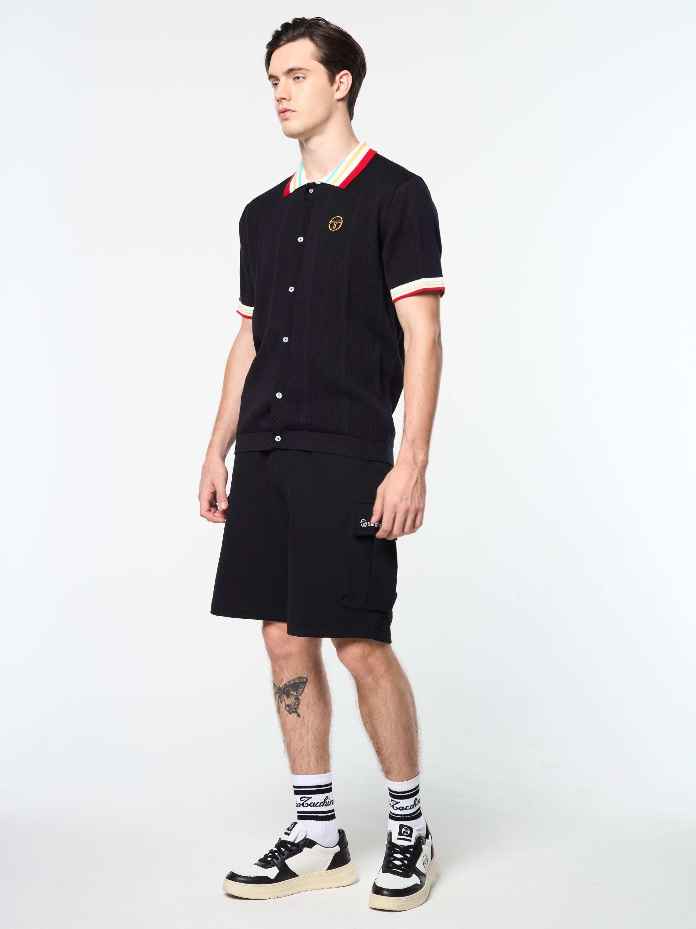 Slice Polo Shirt for Men - Classic Black/Black Cotton Casual Wear - Perfect for Office, Business Meetings & Smart Casual Outfits