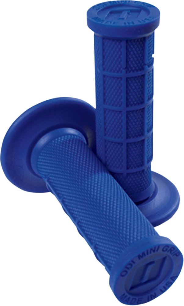 ODI Mini Half Waffle MX Grips - Blue Motorcycle Handlebars Grips for Off-Road, Dirt Bike & ATV Riding - Comfortable Non-Slip Control for Adventure & Racing
