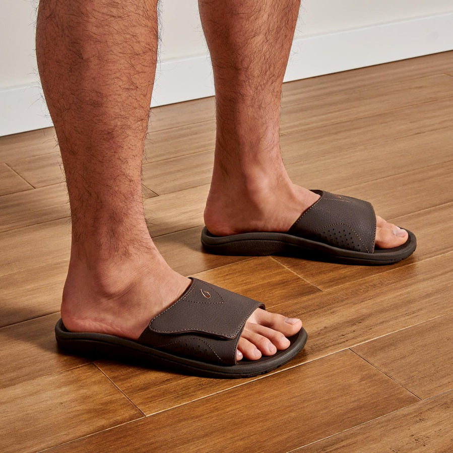 Olukai Nalu Slide Men's Comfortable Waterproof Sandals for Beach, Pool & Outdoor Activities - Lightweight & Durable Flip Flops