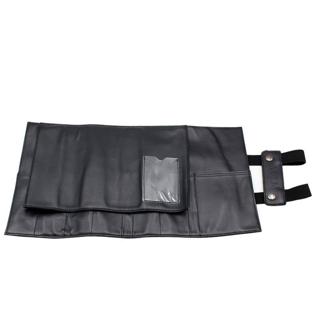 Professional PU Leather Hairdressing Scissor Bag - Hair Stylist Tool Organizer with Storage Pockets for Salon Shears, Combs & Accessories (Black) - Perfect for Salon Professionals & Mobile Hairstylists