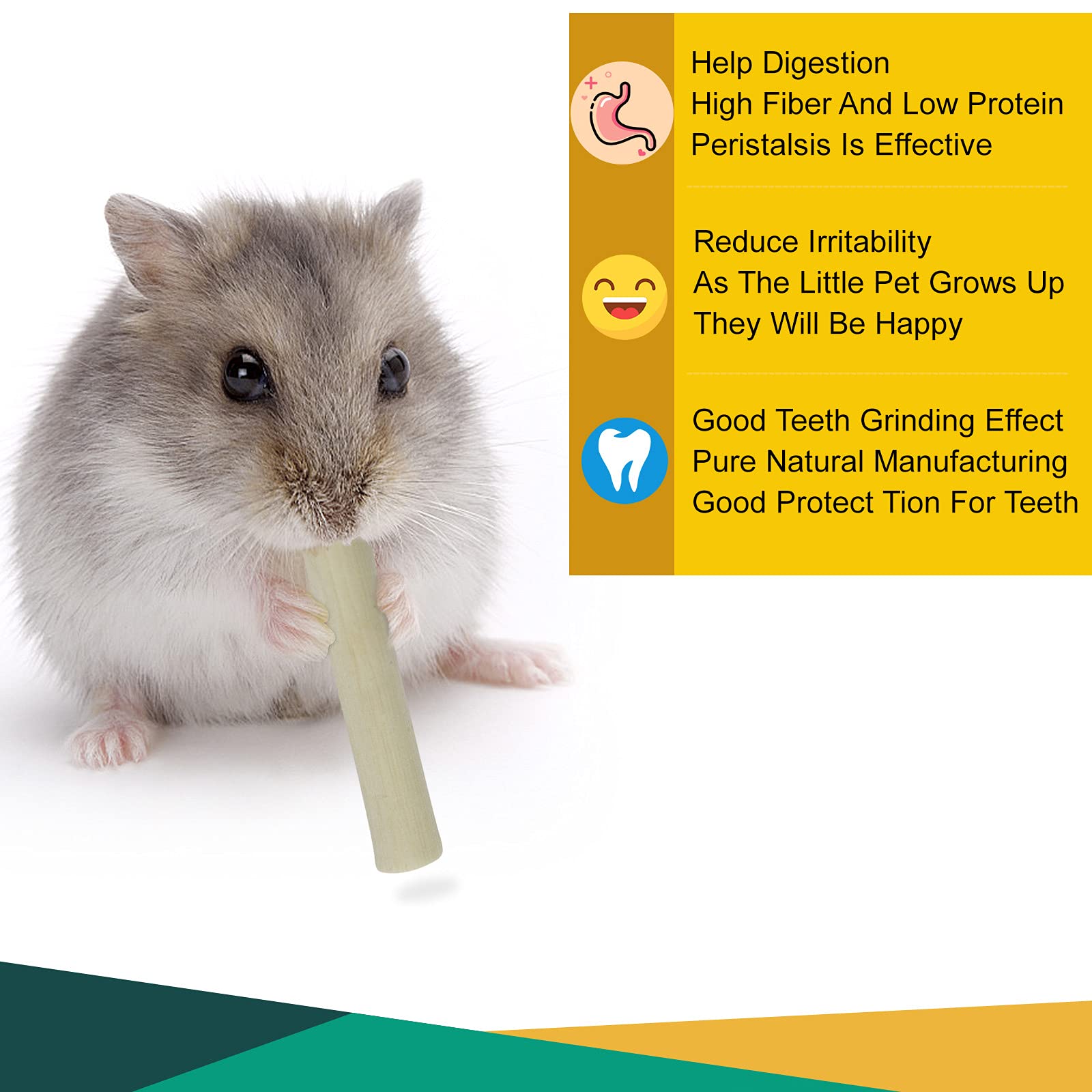 300g Barley Ears Sweet Bamboo Chew Sticks - Natural Teeth Cleaning Toys for Rabbits, Hamsters, Guinea Pigs & Small Pets - Perfect for Dental Health & Boredom Relief - Great for Cage Enrichment & Chewing Needs